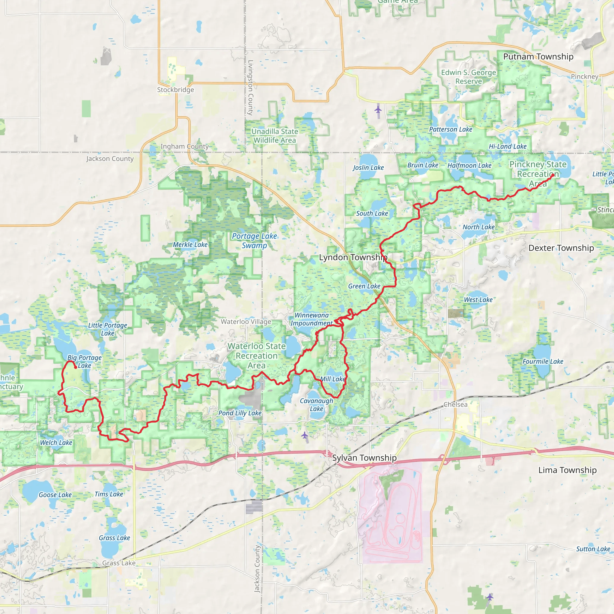 Waterloo-pickney Trail mobile static map