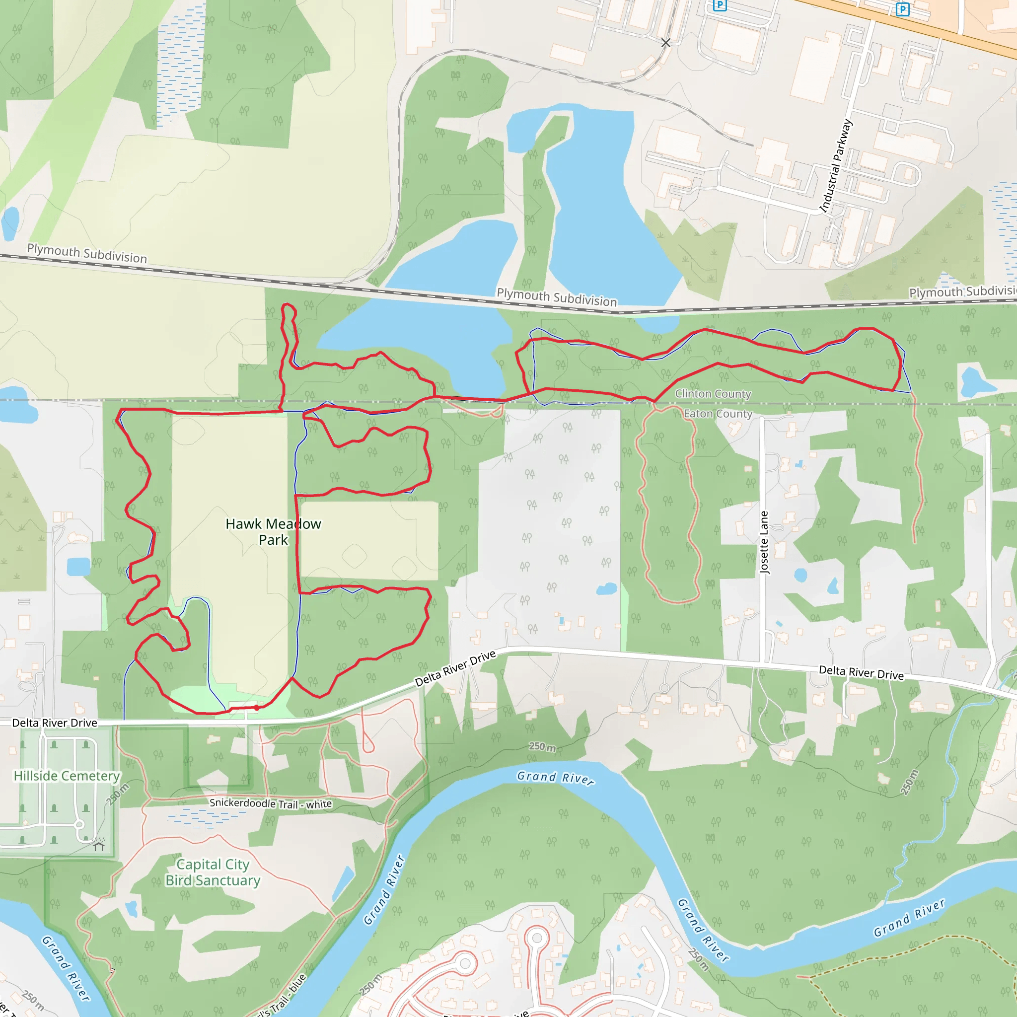 Hawk Meadow Park Loop mobile static map