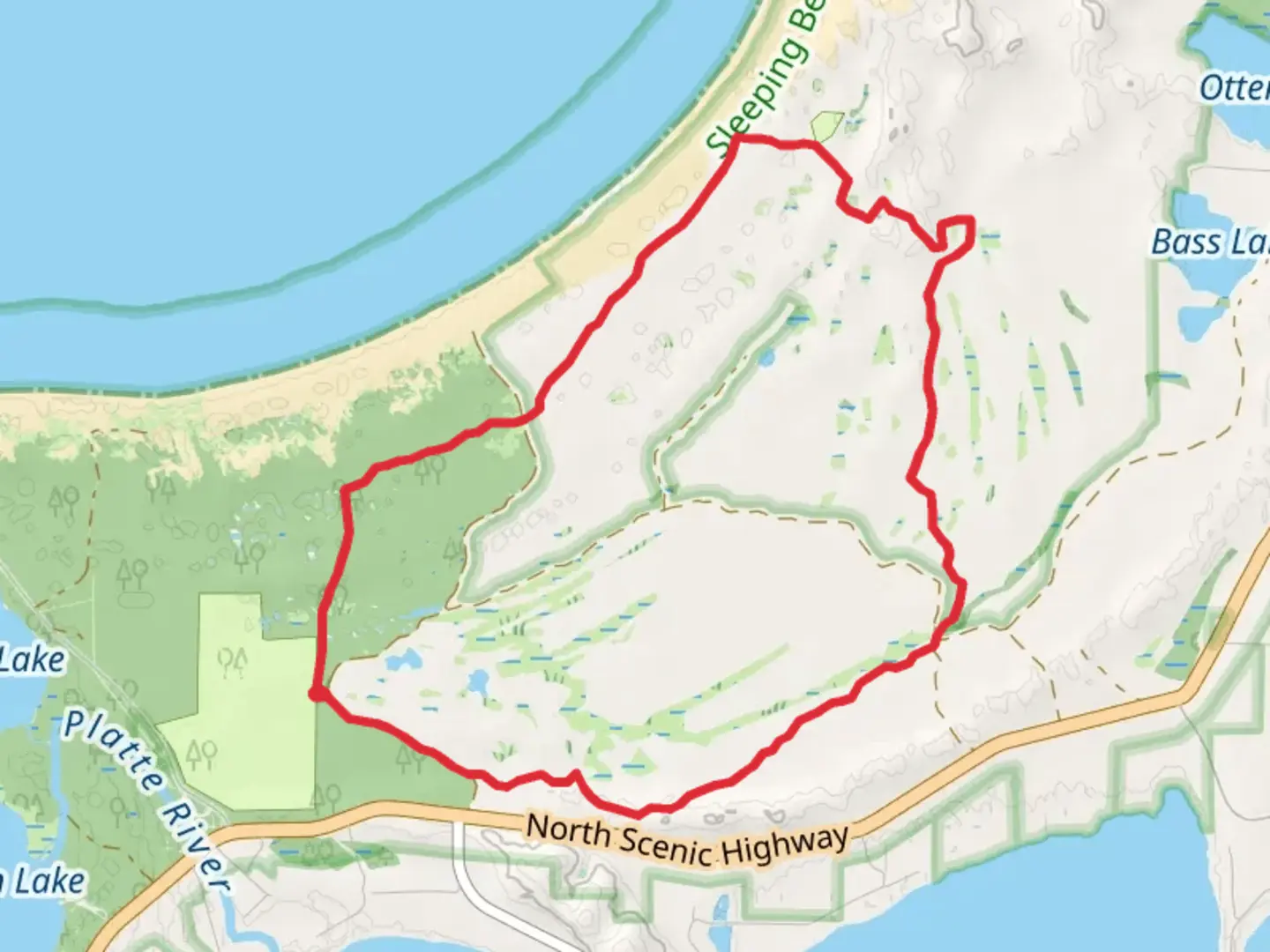 An image depicting the trail Platte Plains Trail Lasso Loop and its surrounding area.