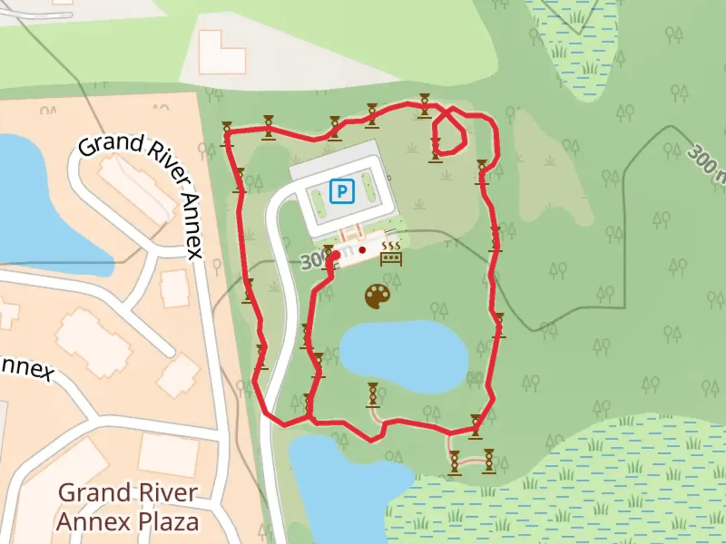 An image depicting the trail Grand River Annex Loop and its surrounding area.