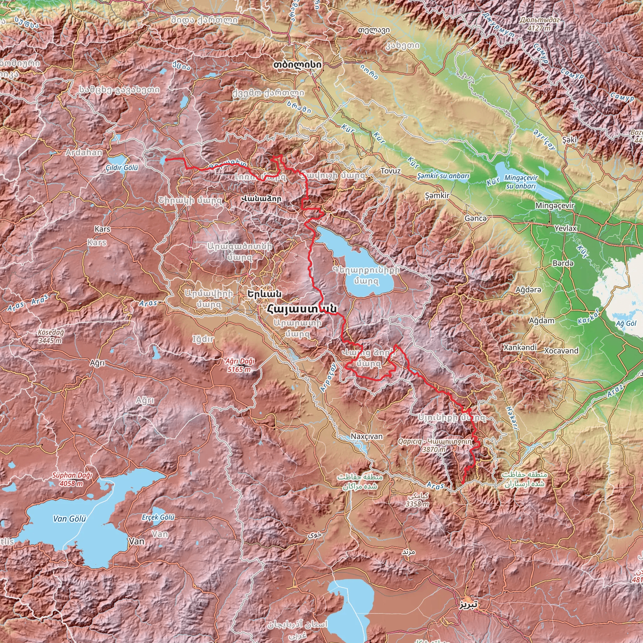 Transcaucasian Trail - Armenia mobile static map