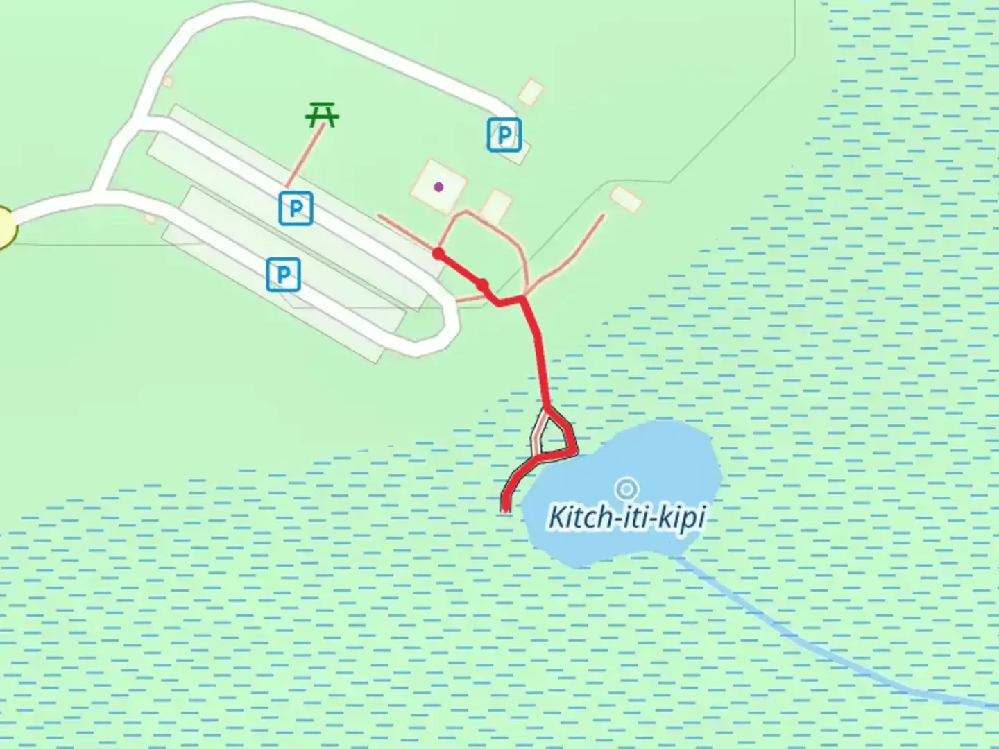 An image depicting the trail Big Spring Walk and its surrounding area.