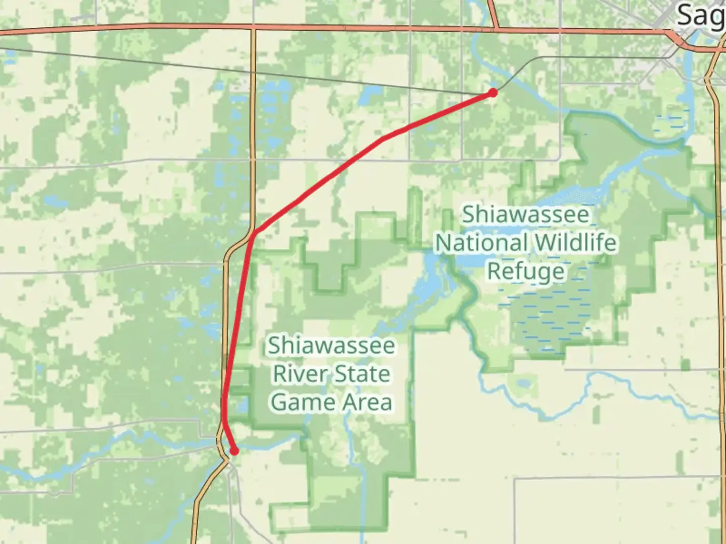 An image depicting the trail Saginaw Valley Rail Trail and its surrounding area.