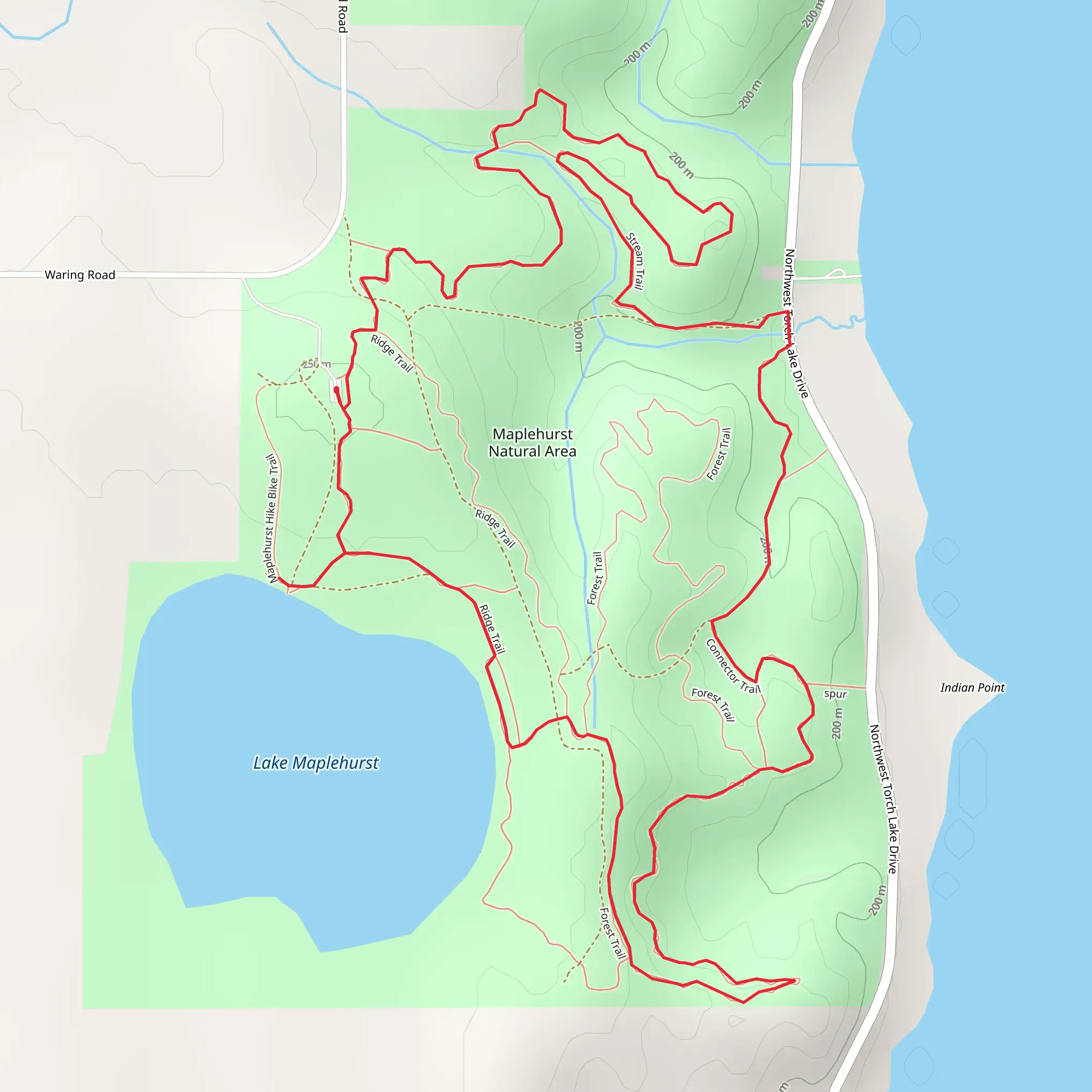 Maplehurst Natural Area Loop - Long mobile static map