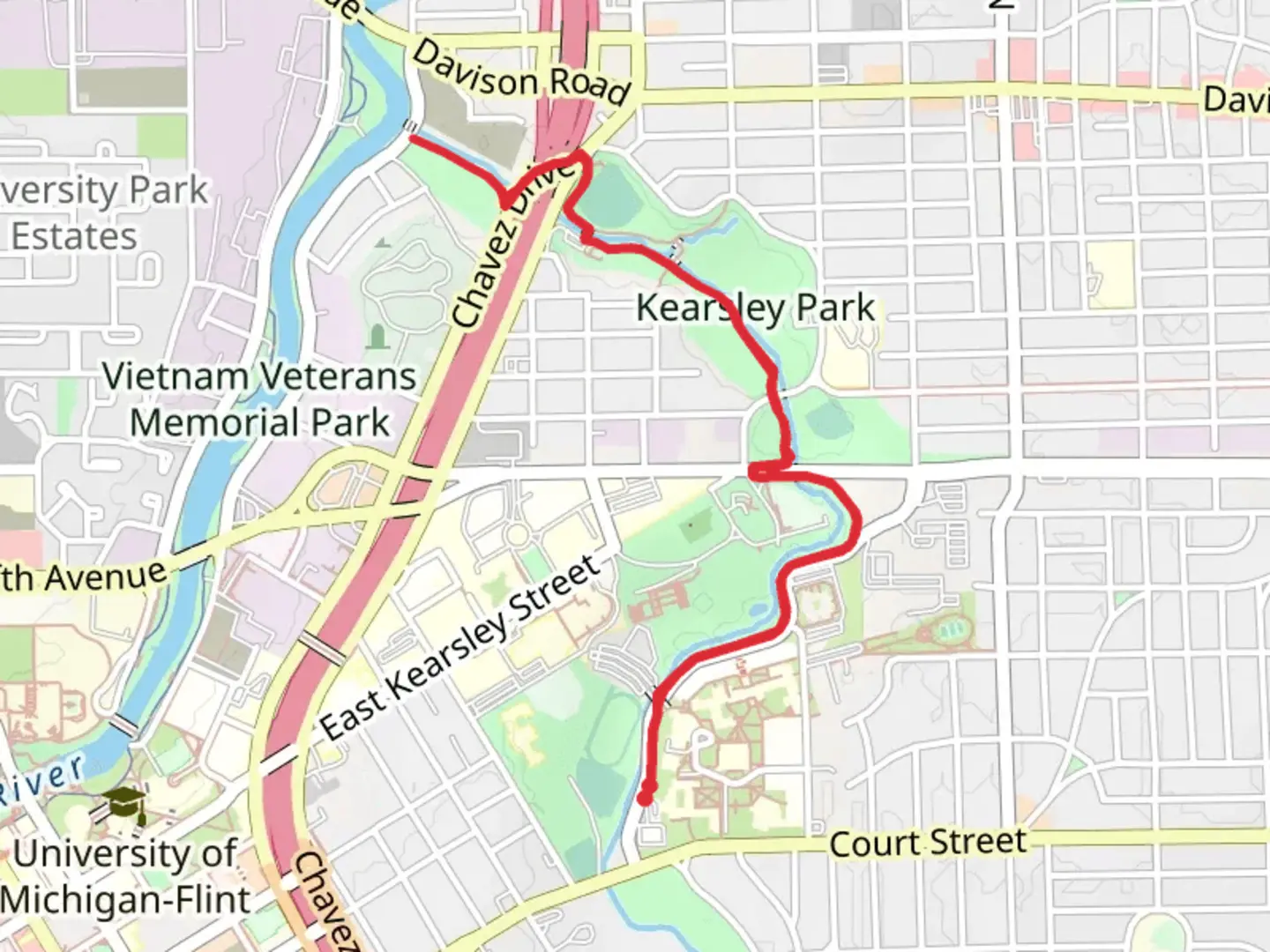 An image depicting the trail Applewood and Kearsley Park Trail and its surrounding area.
