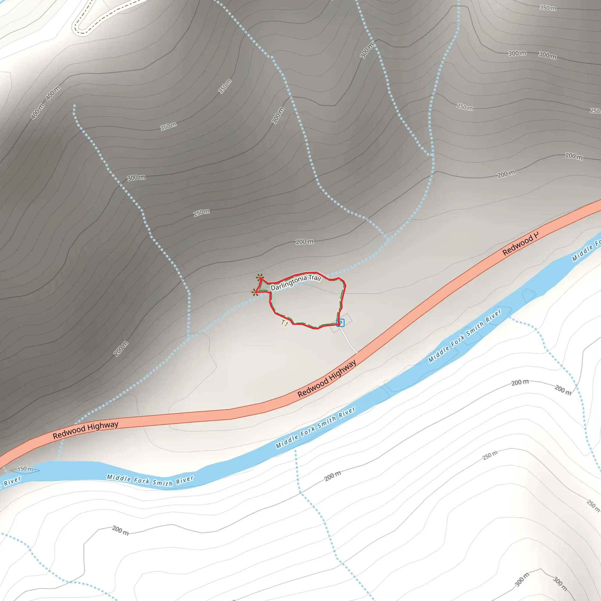 Darlingtonia Loop Trail mobile static map