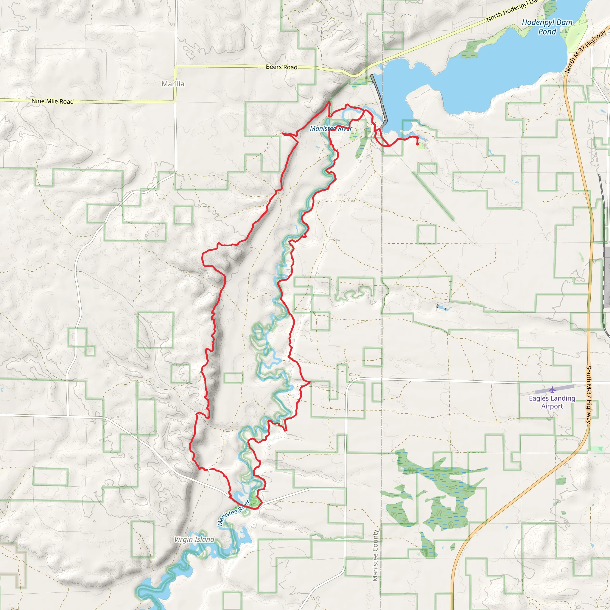 North Country Trail - Manistee River Trail Loop mobile static map
