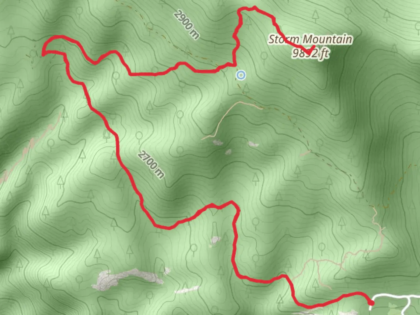 An image depicting the trail Storm Mountain Trail and its surrounding area.