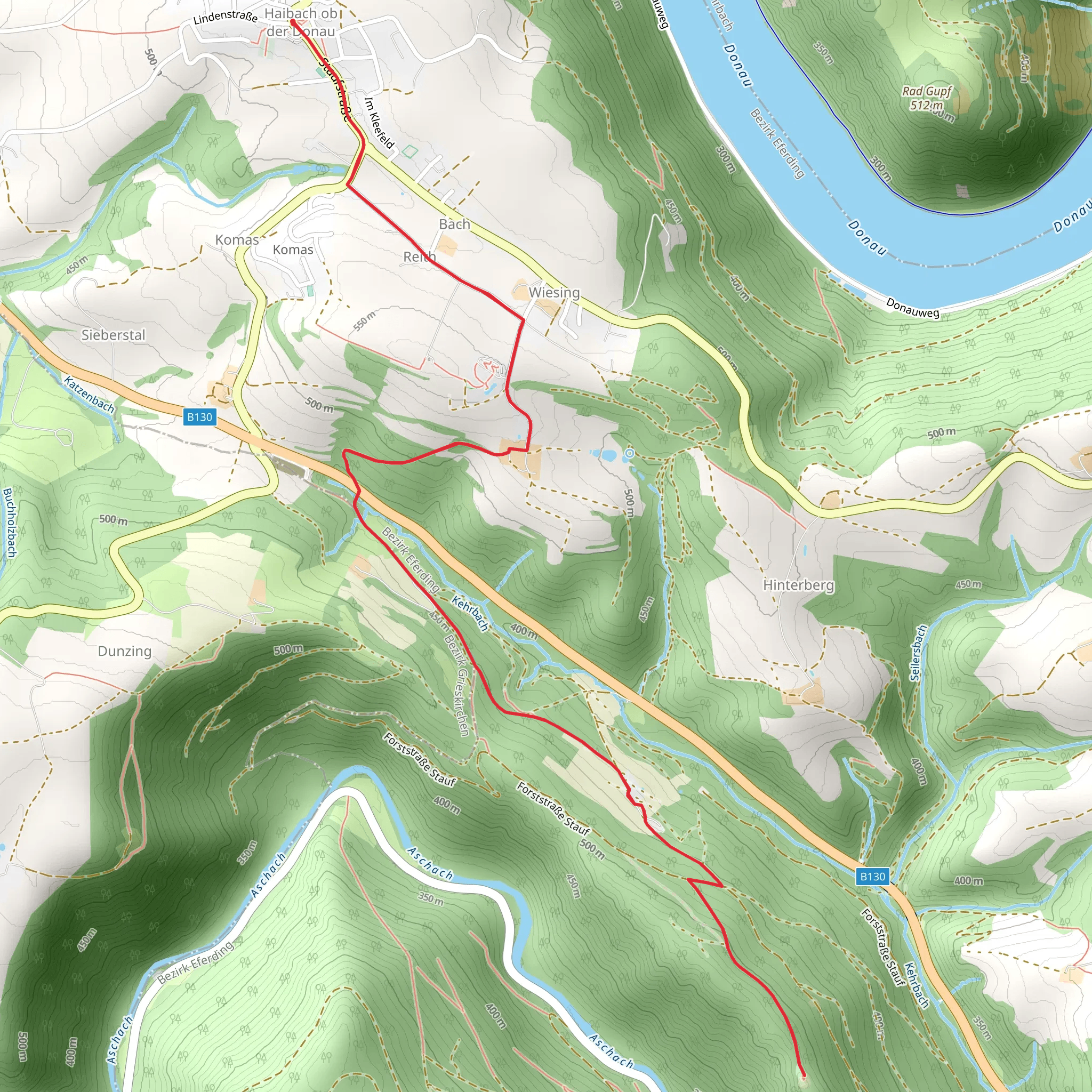 Stauf Castle Ruins from Haibach ob der Donau mobile static map