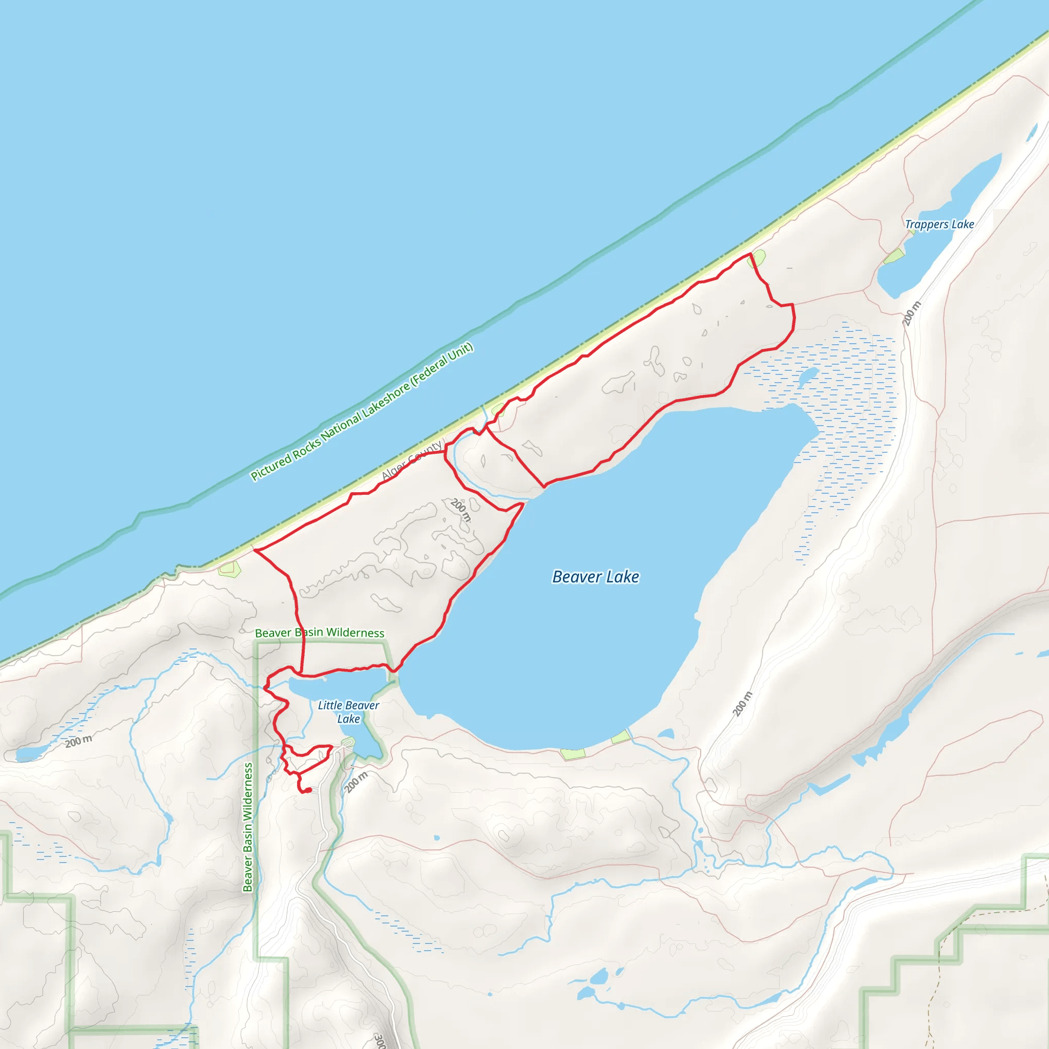 Northwest Beaver Lake Trail, Lake Superior Trail and NCT Loop mobile static map