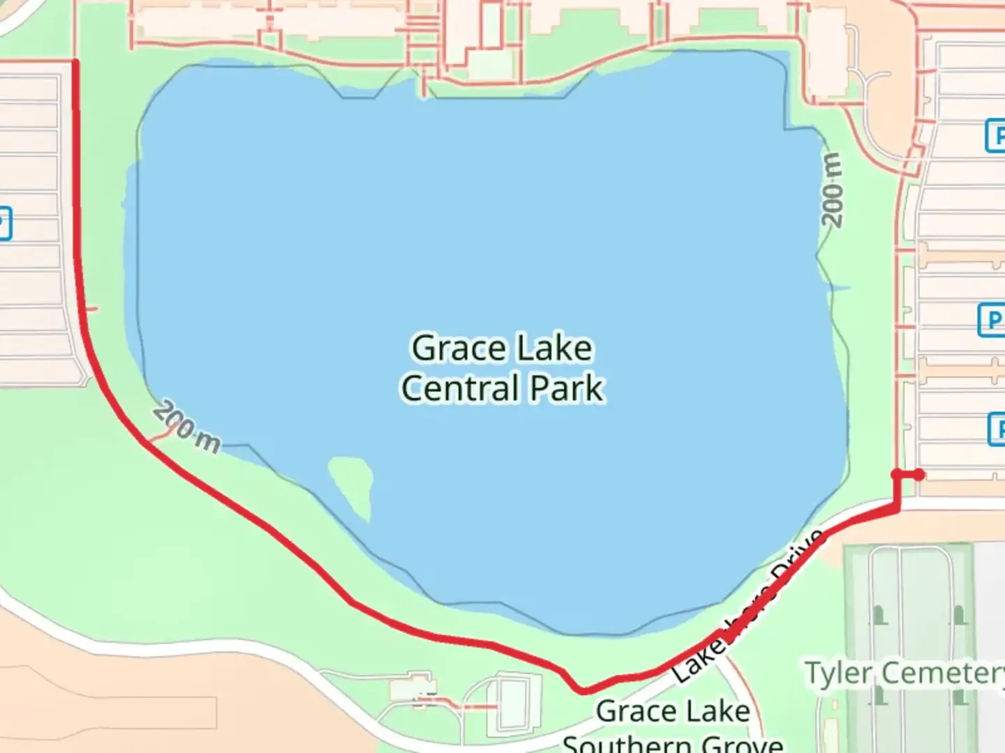 An image depicting the trail Grace Lake and its surrounding area.