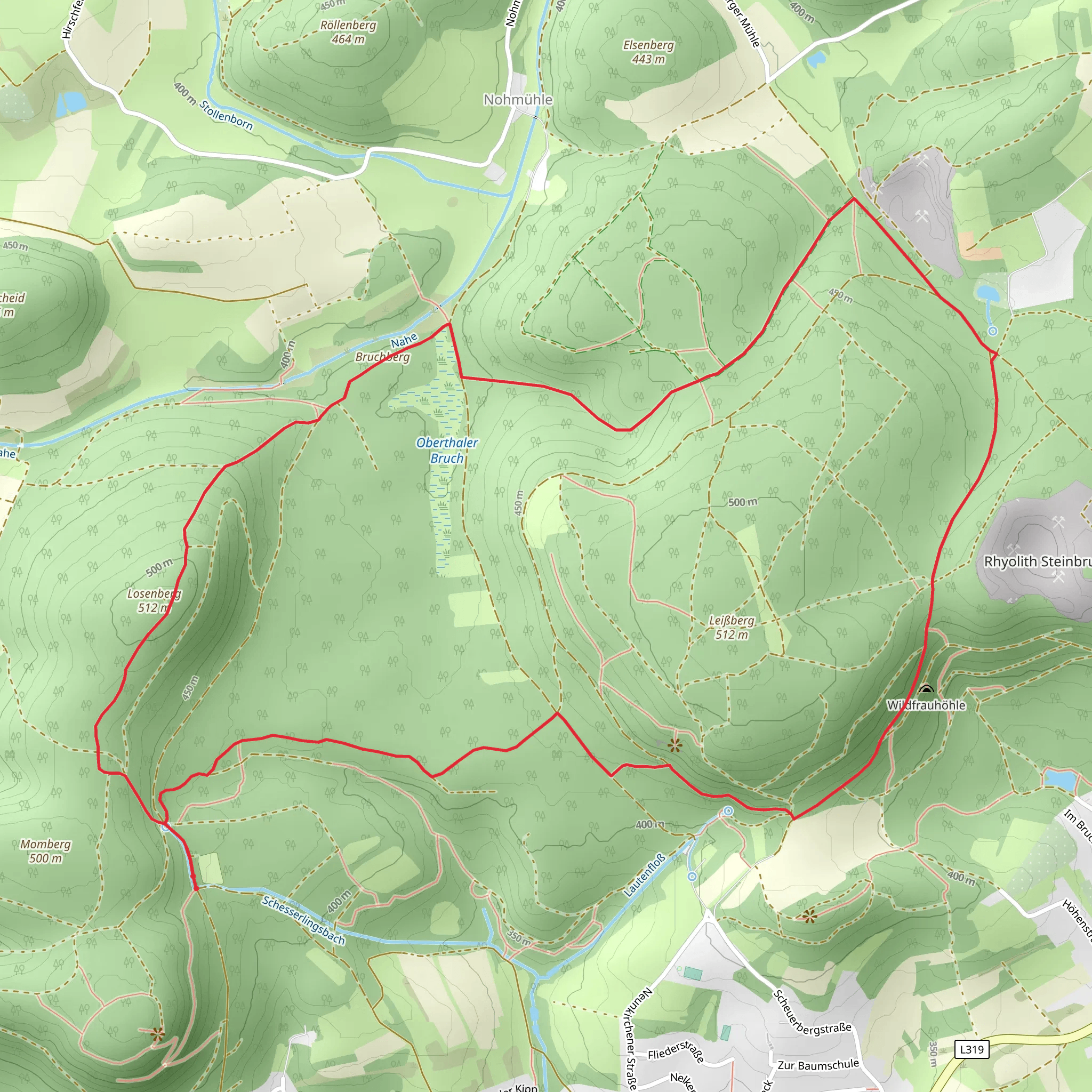 Bruchberg via Obertaler Grenzweg mobile static map