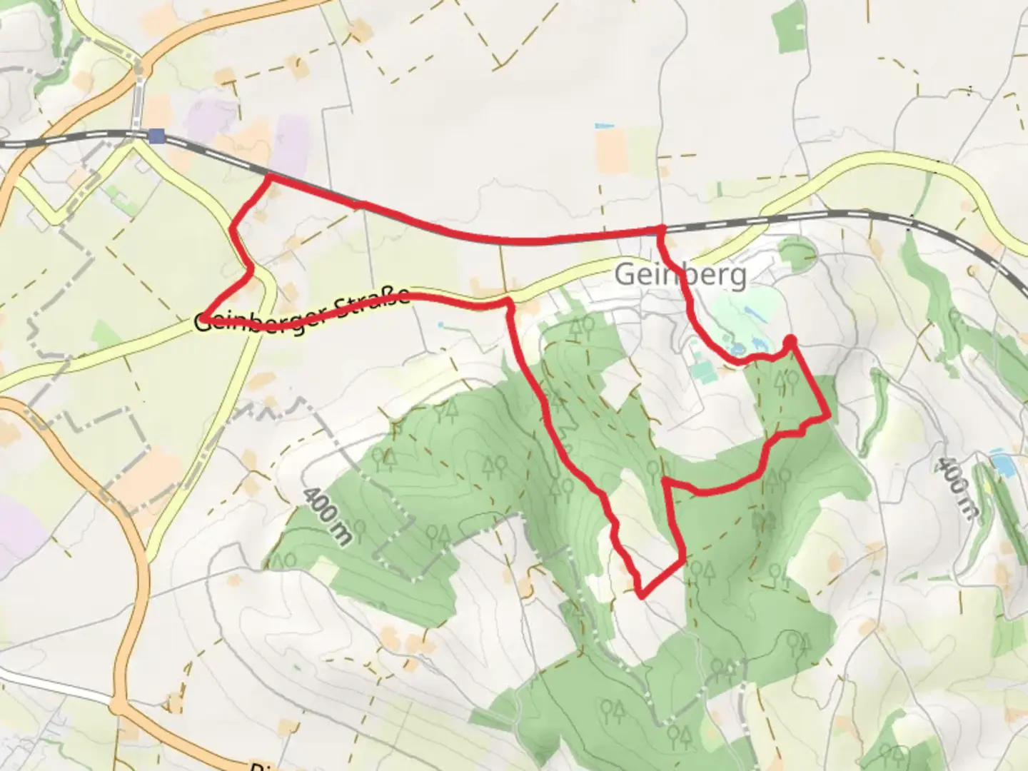 An image depicting the trail Lagerhaus Runde - Bewegungsarena and its surrounding area.