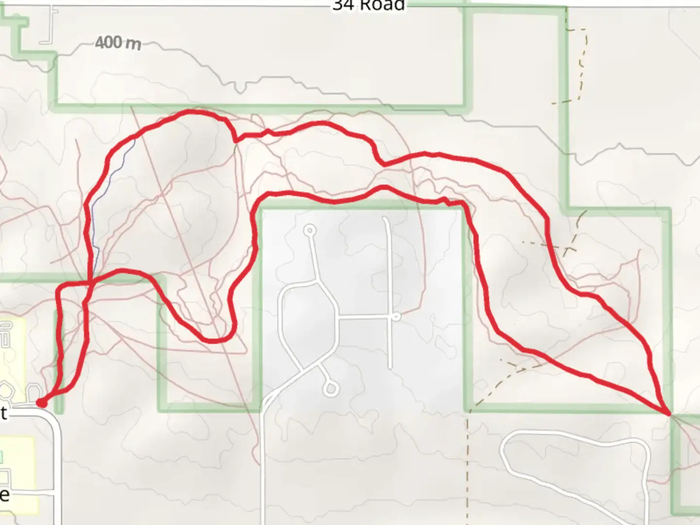 An image depicting the trail Cadillac Pathway Loop and its surrounding area.