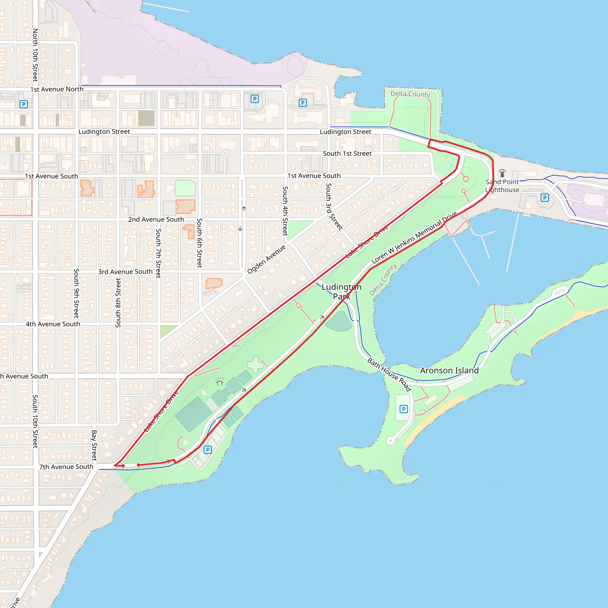 Ludington Park Loop mobile static map