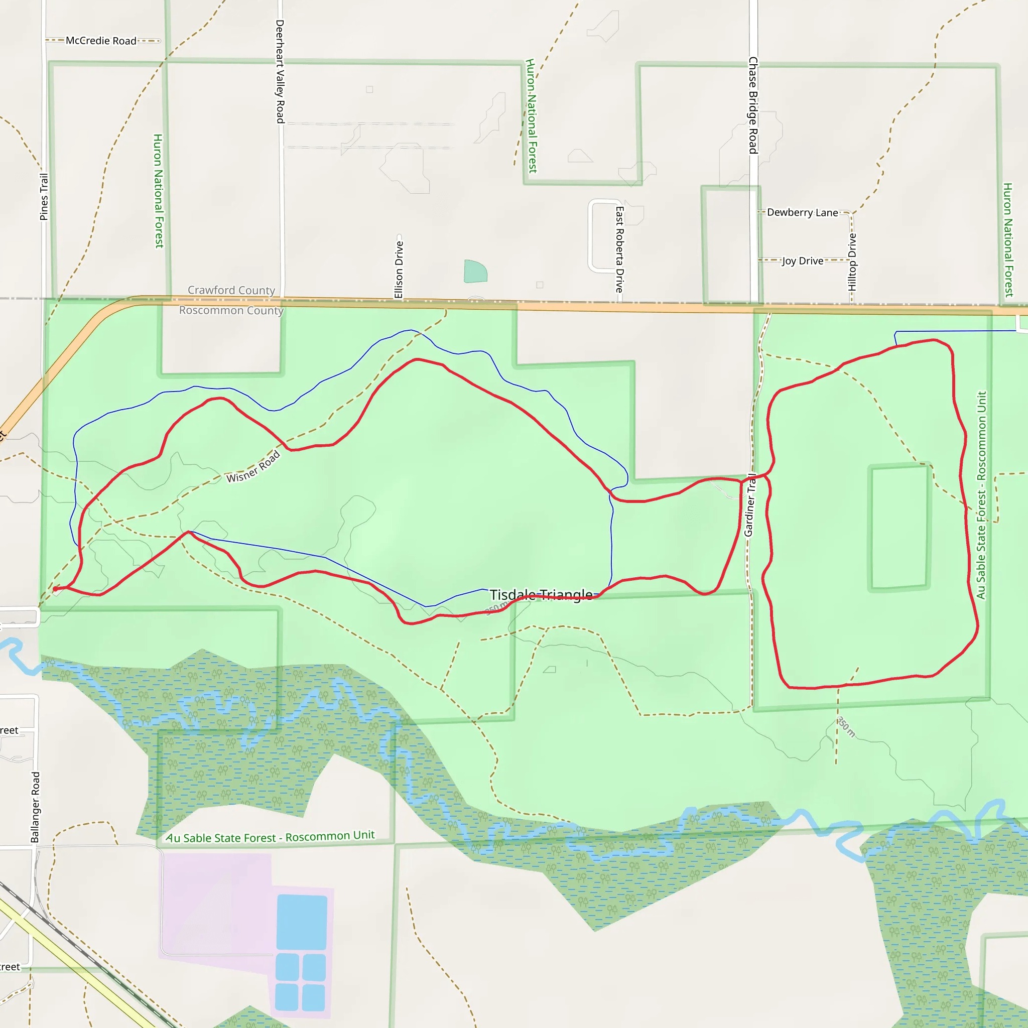 Tisdale Triangle Loop mobile static map