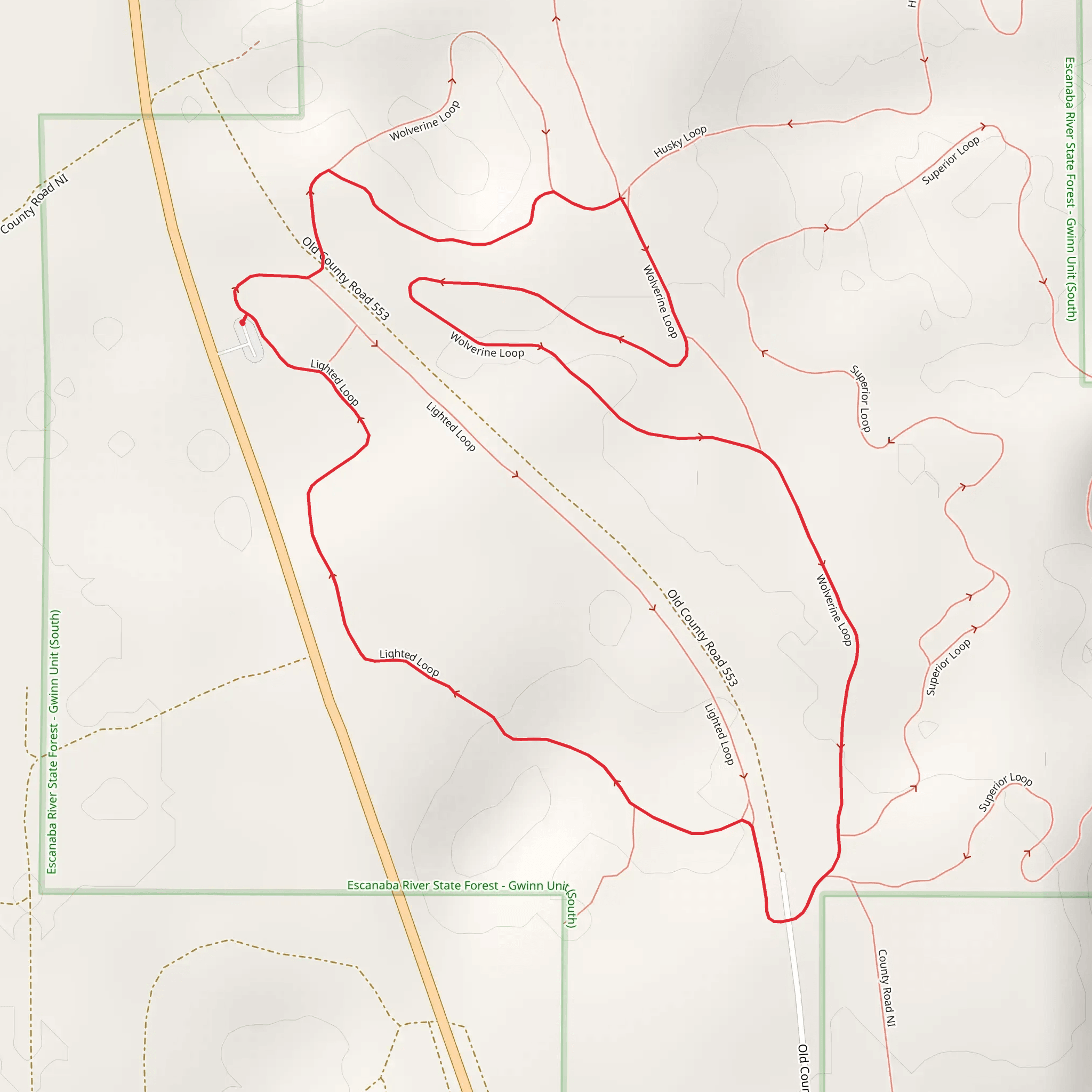Wolverine and Lighted Loop mobile static map