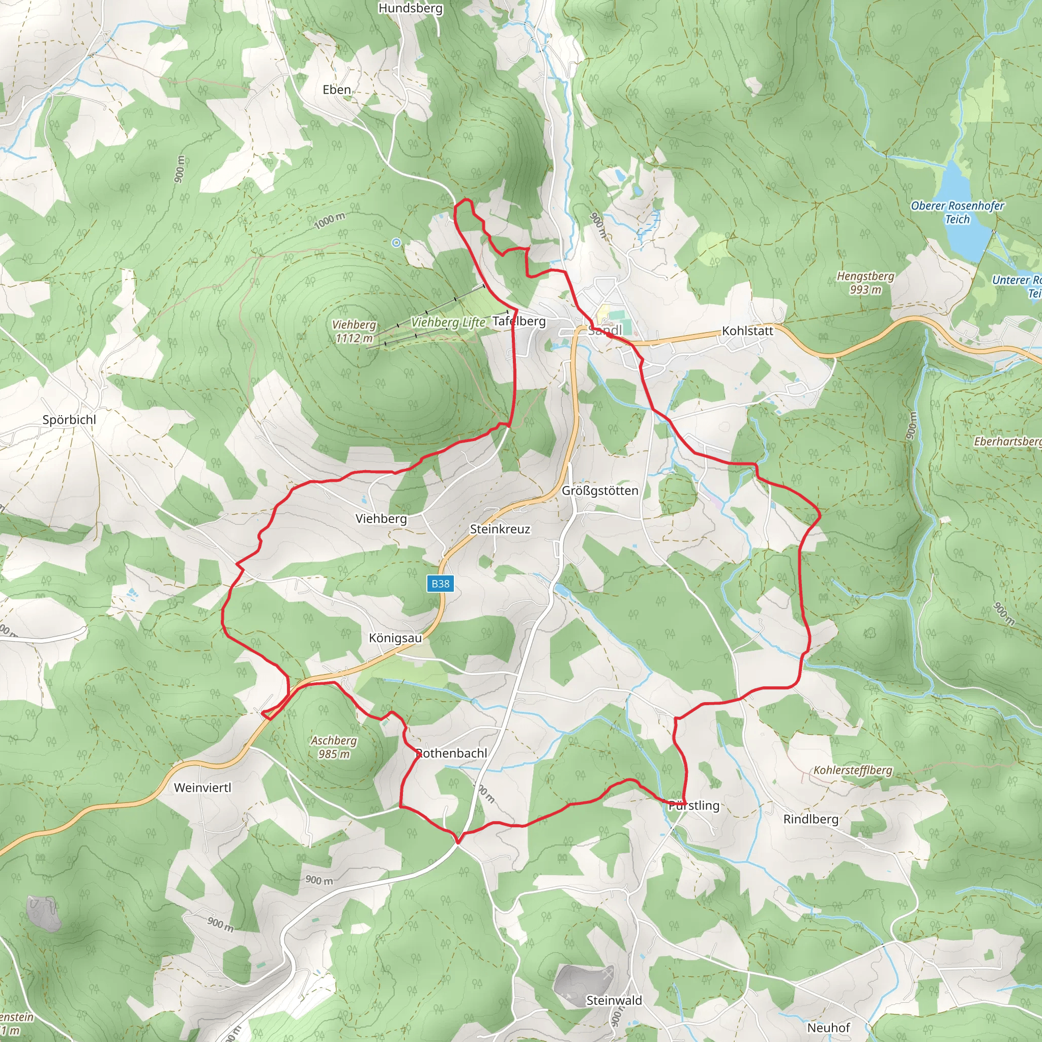 Sandl Loop - Star Watch Trail mobile static map