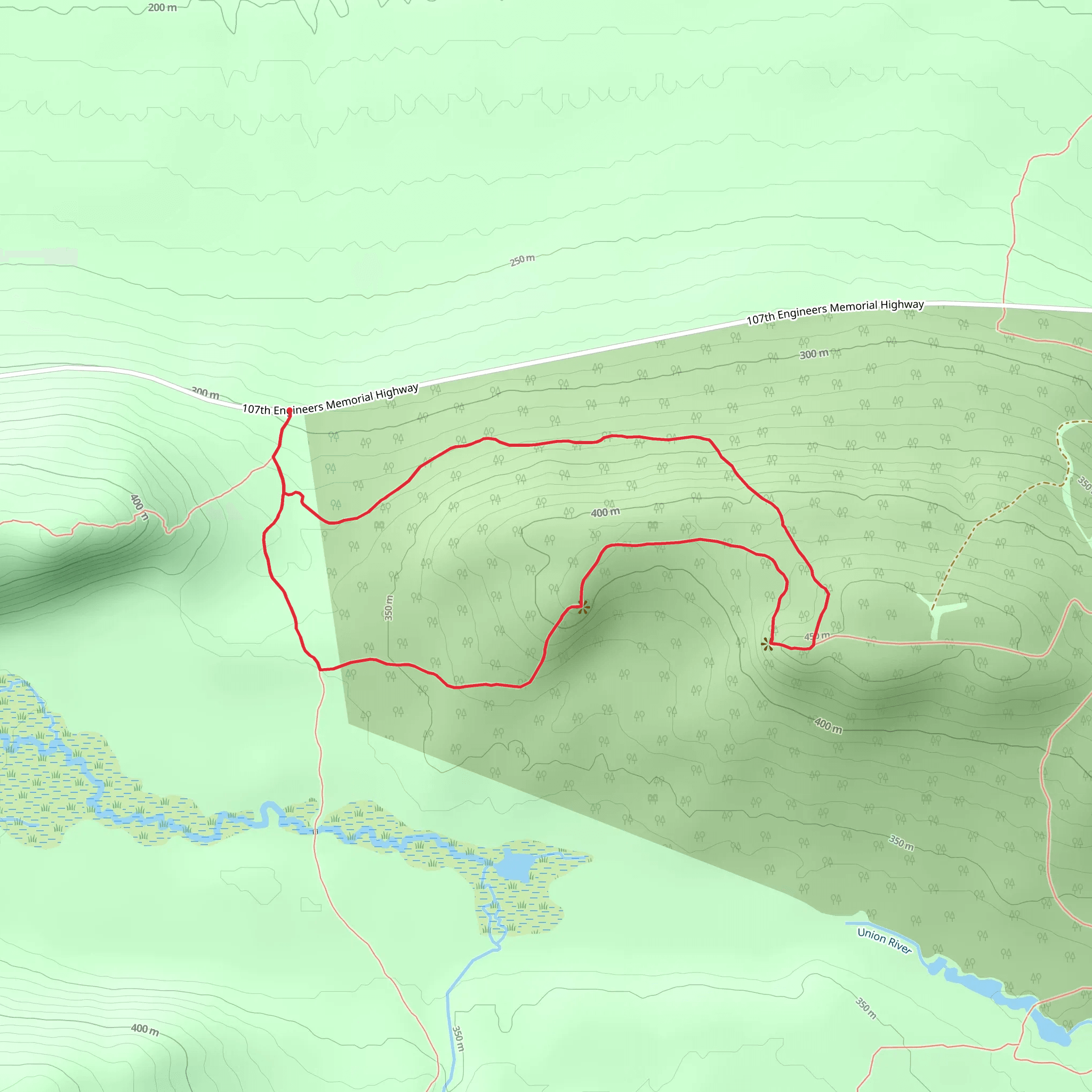 Overlook Loop via Government Peak Trail mobile static map