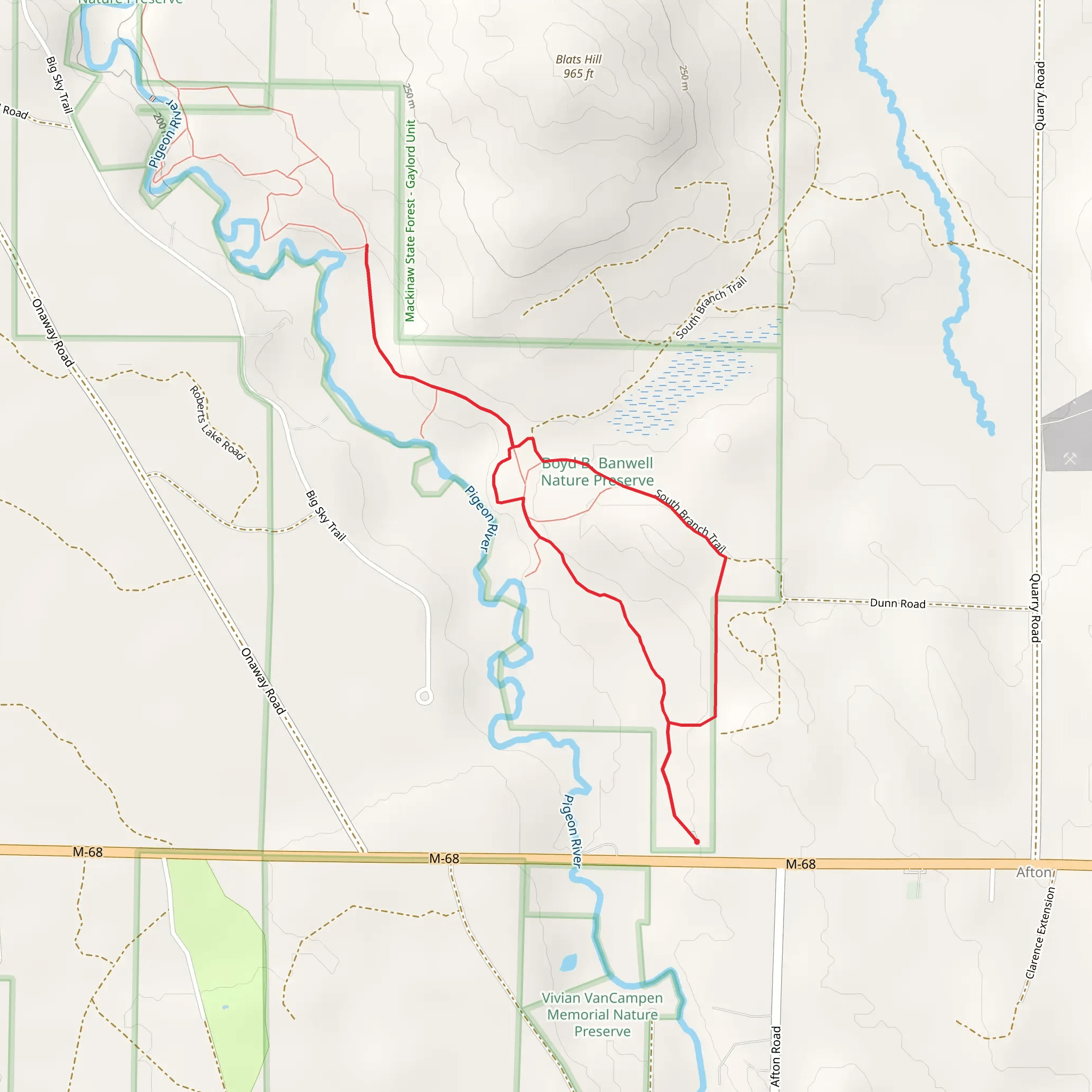 Pigeon River Loop mobile static map