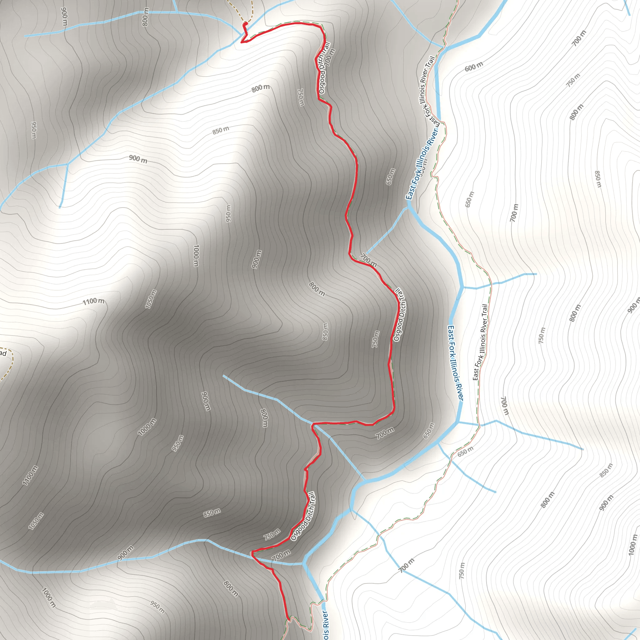 Osgood Ditch Trail mobile static map