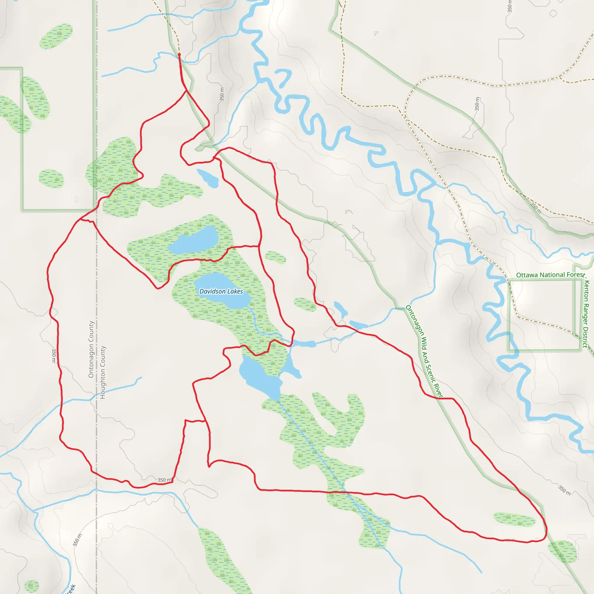 Davidson Lakes Trail mobile static map