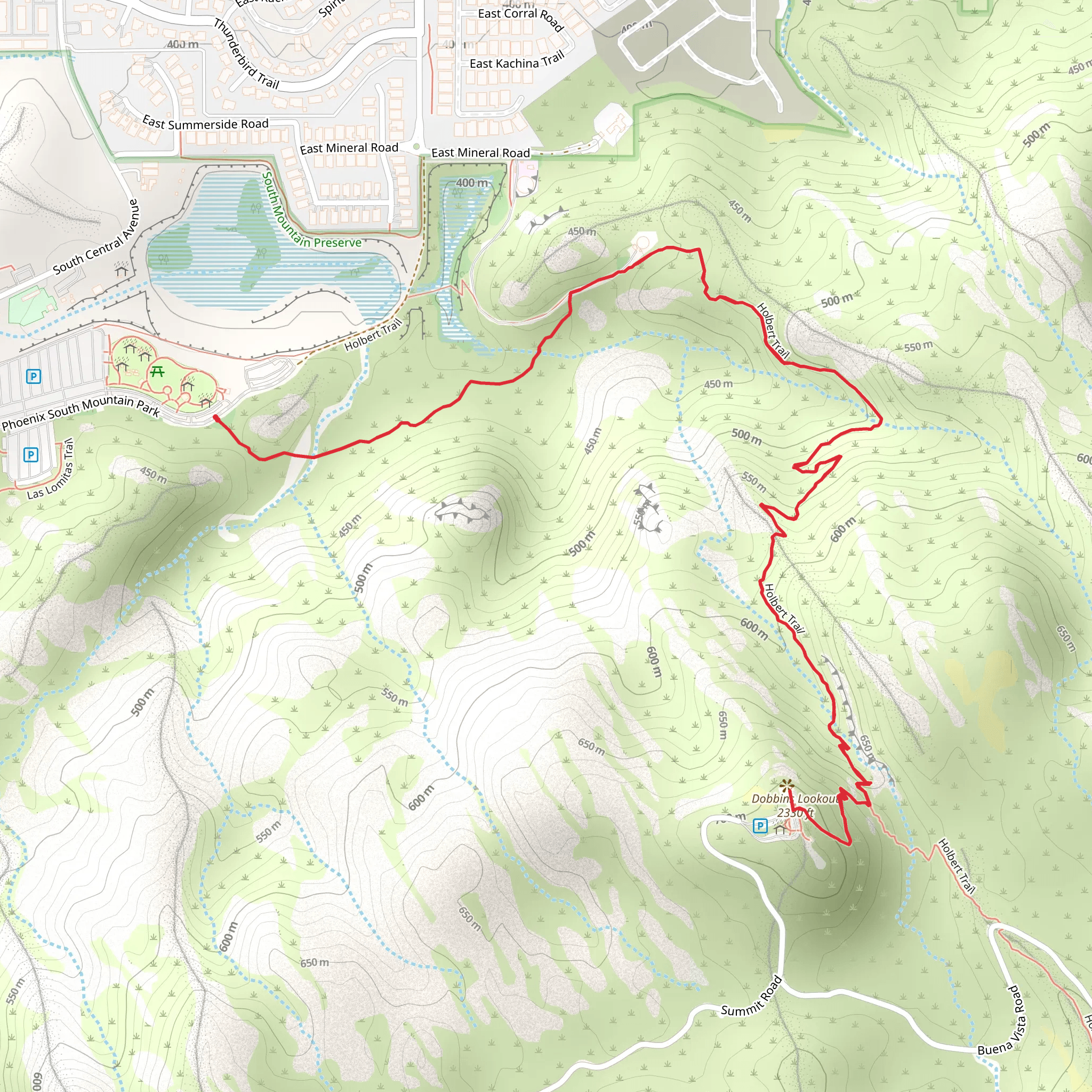Dobbins Lookout via Holbert Trail mobile static map