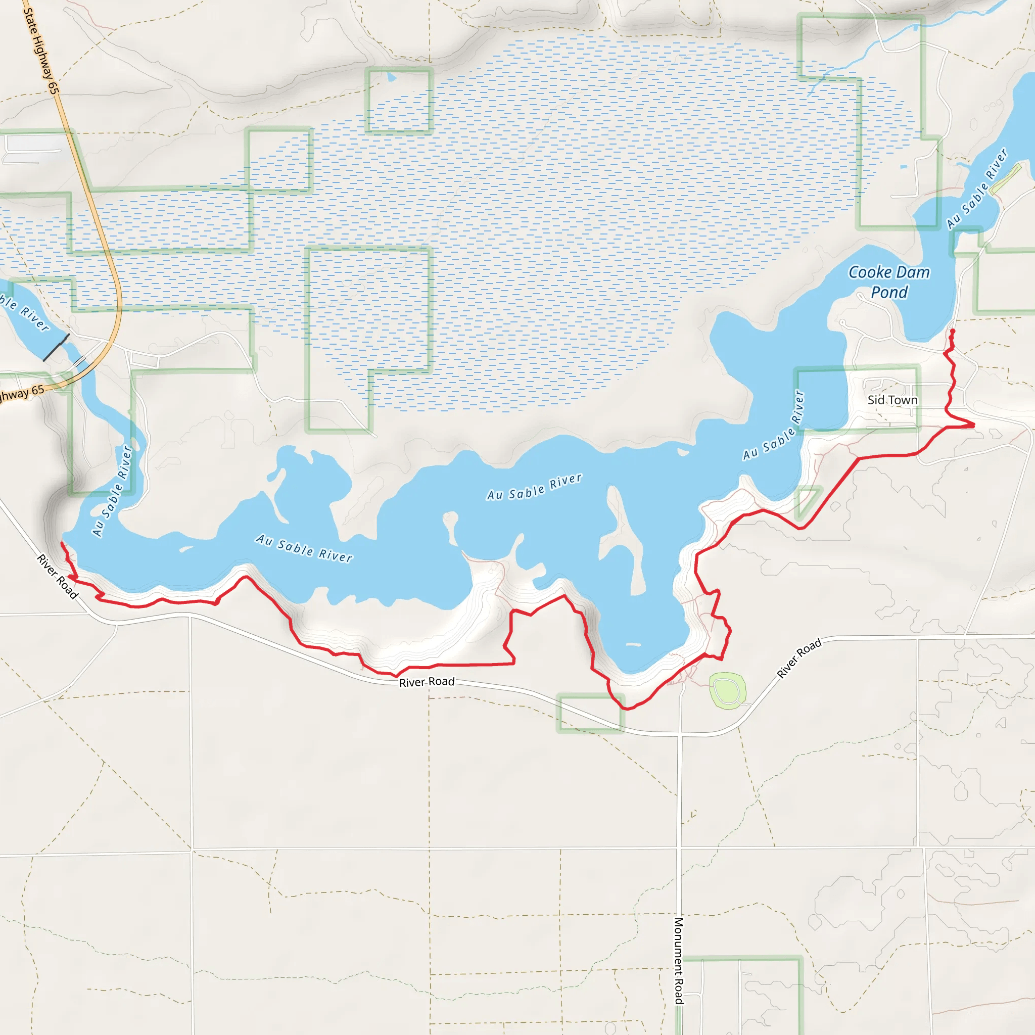Au Sable River mobile static map