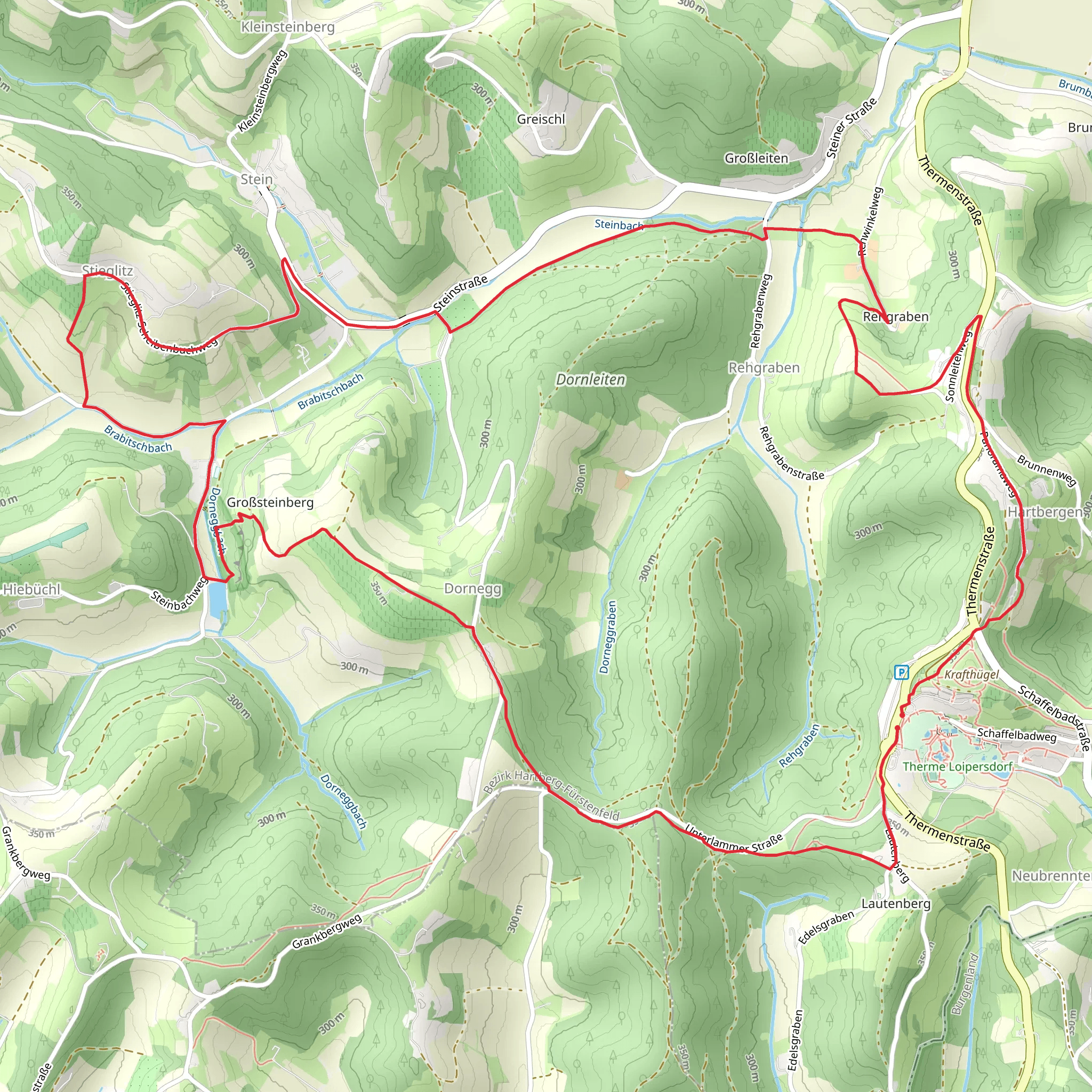 Stock & Stein Kurze Variante Wein-Erlebnis-Weg Bad Loipersdorf mobile static map