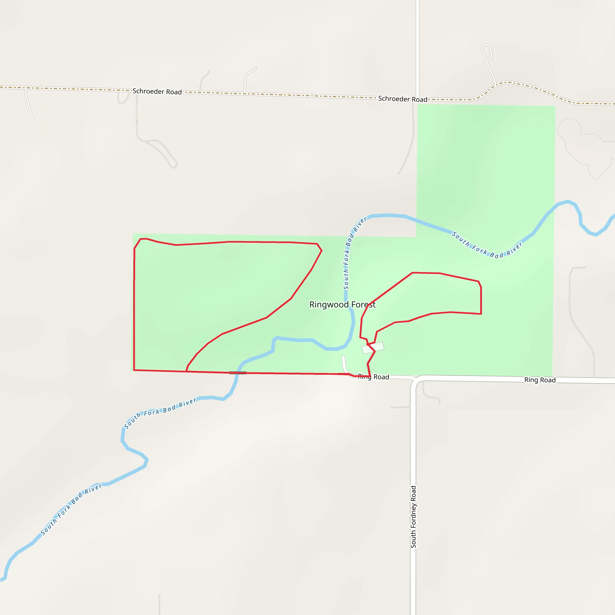 South Fork Bad River - Ringwood Forest Loop mobile static map