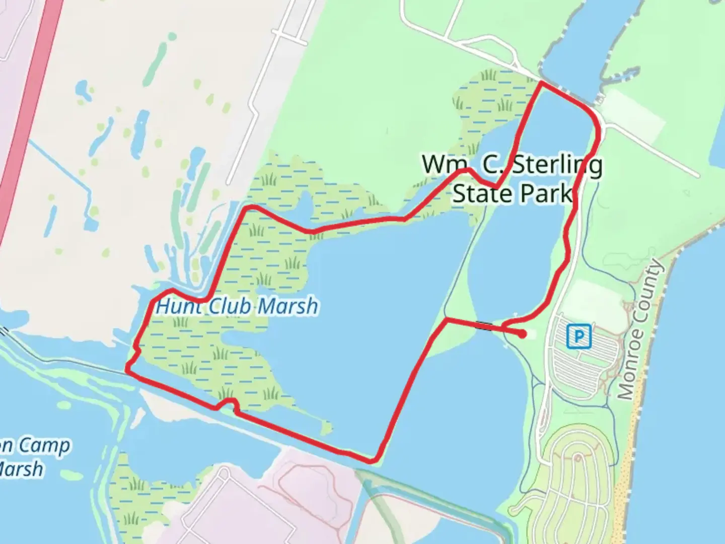 An image depicting the trail Wm C Sterling State Park Loop and its surrounding area.