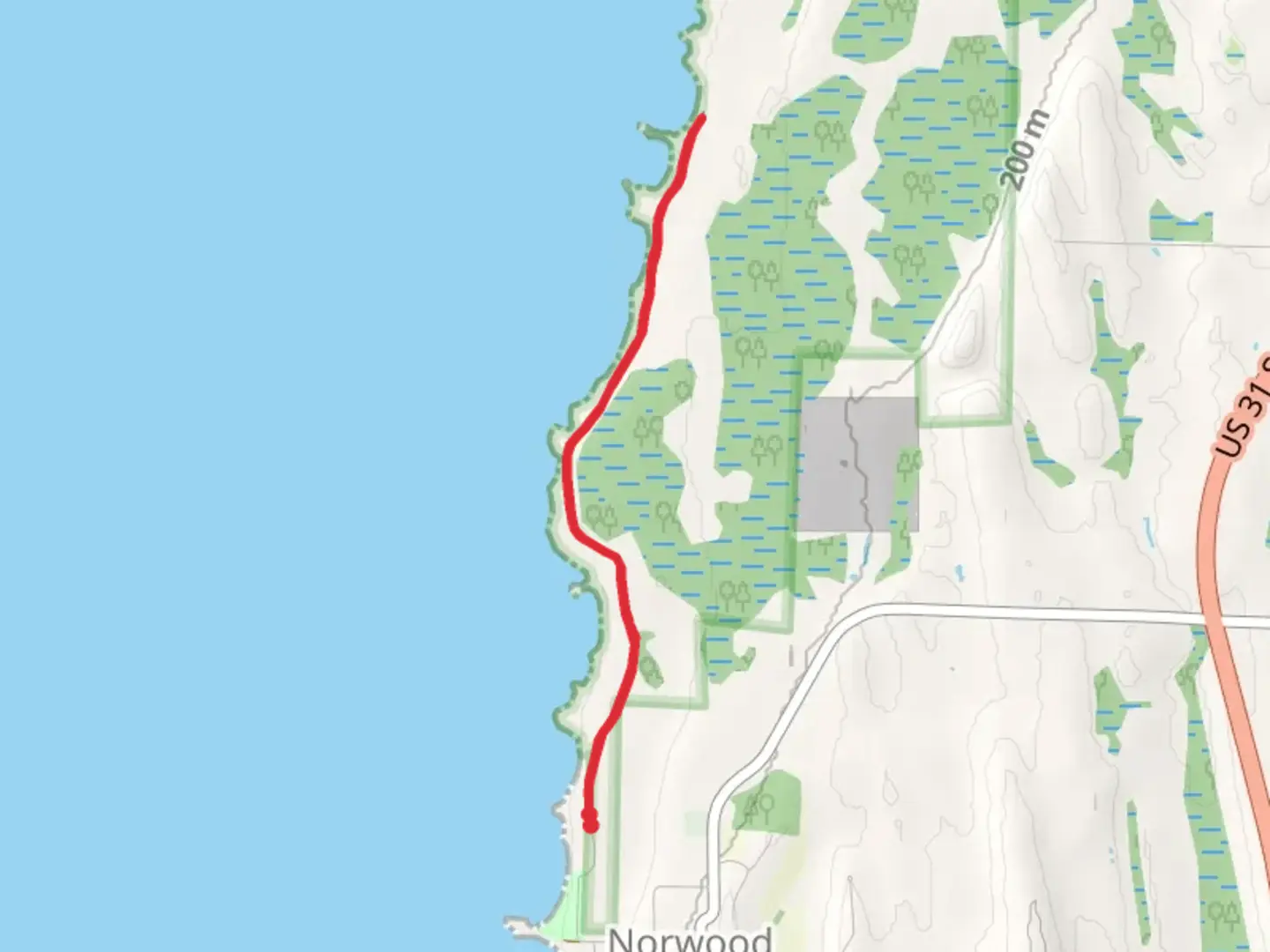 An image depicting the trail Lake Shore Drive and its surrounding area.