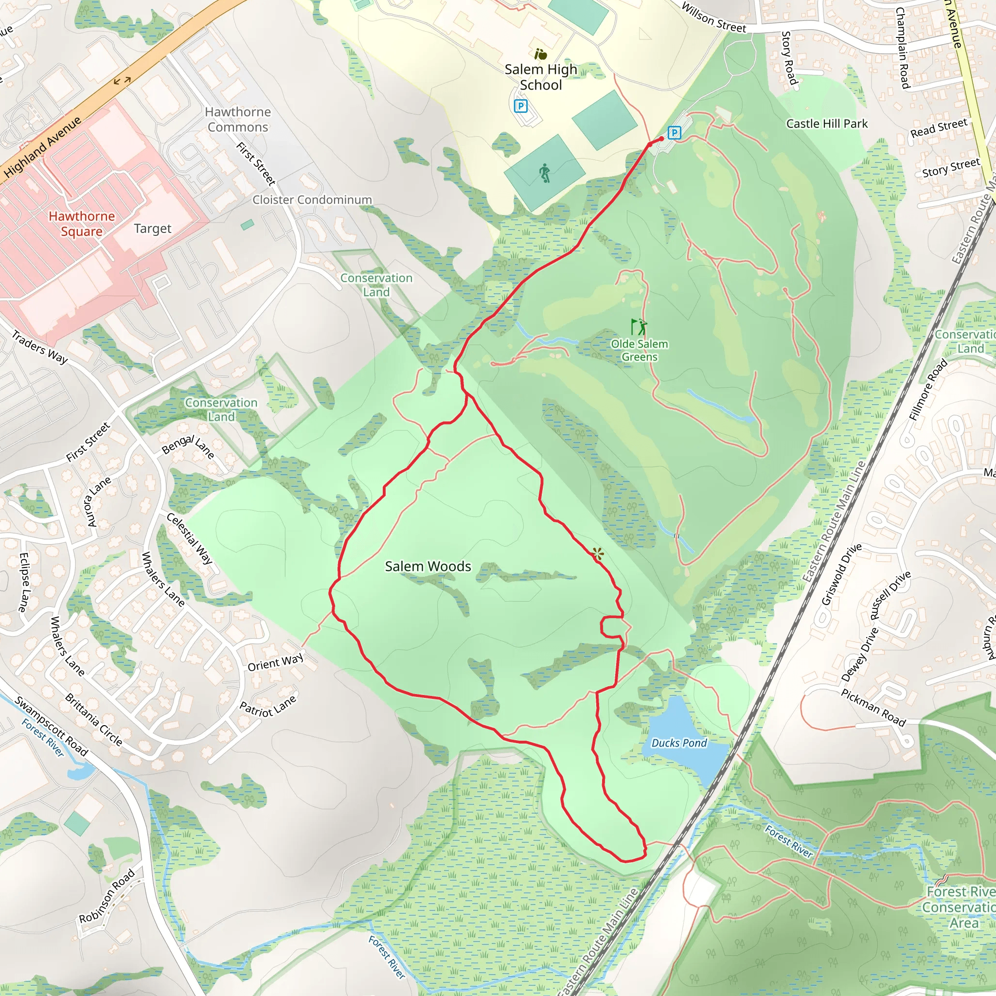 Salem Woods Loop mobile static map