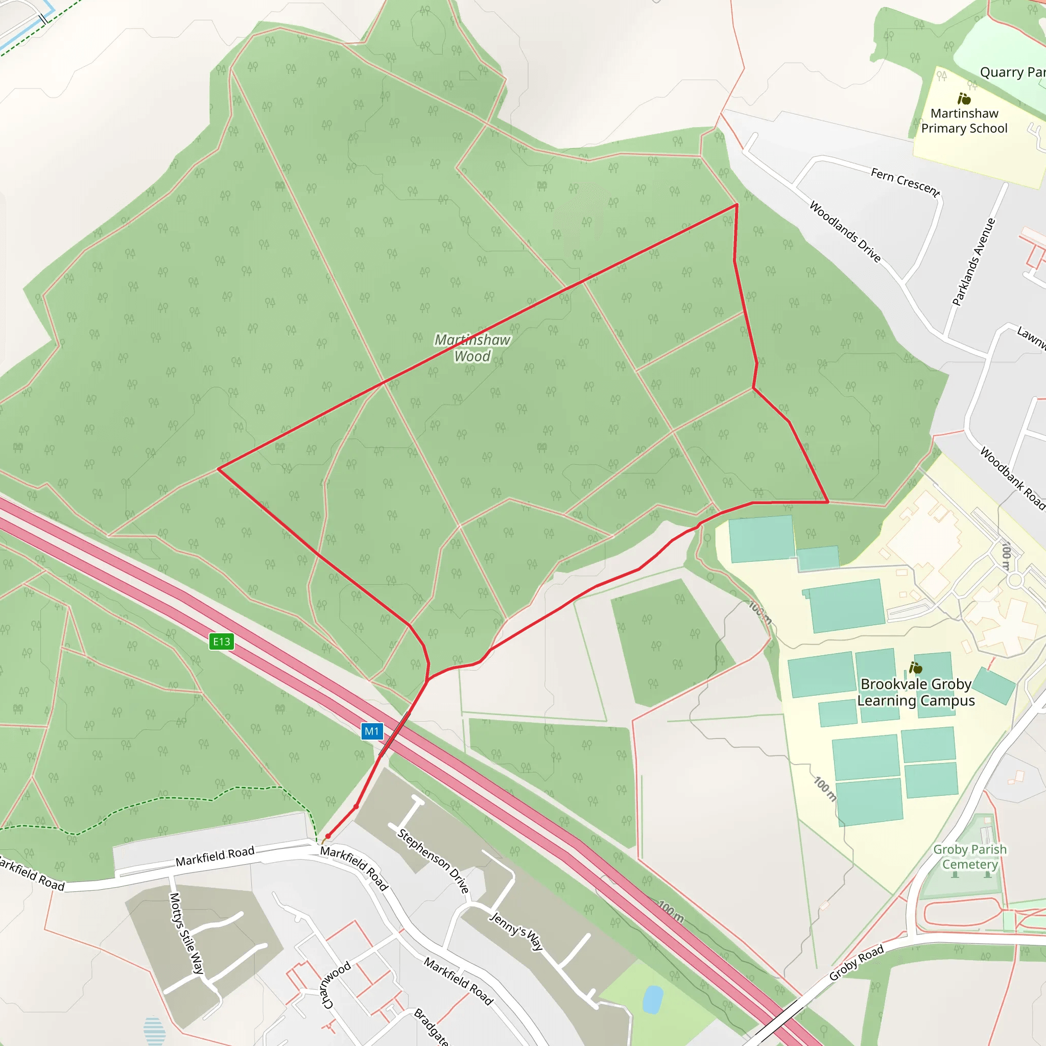 Martinshaw Wood mobile static map
