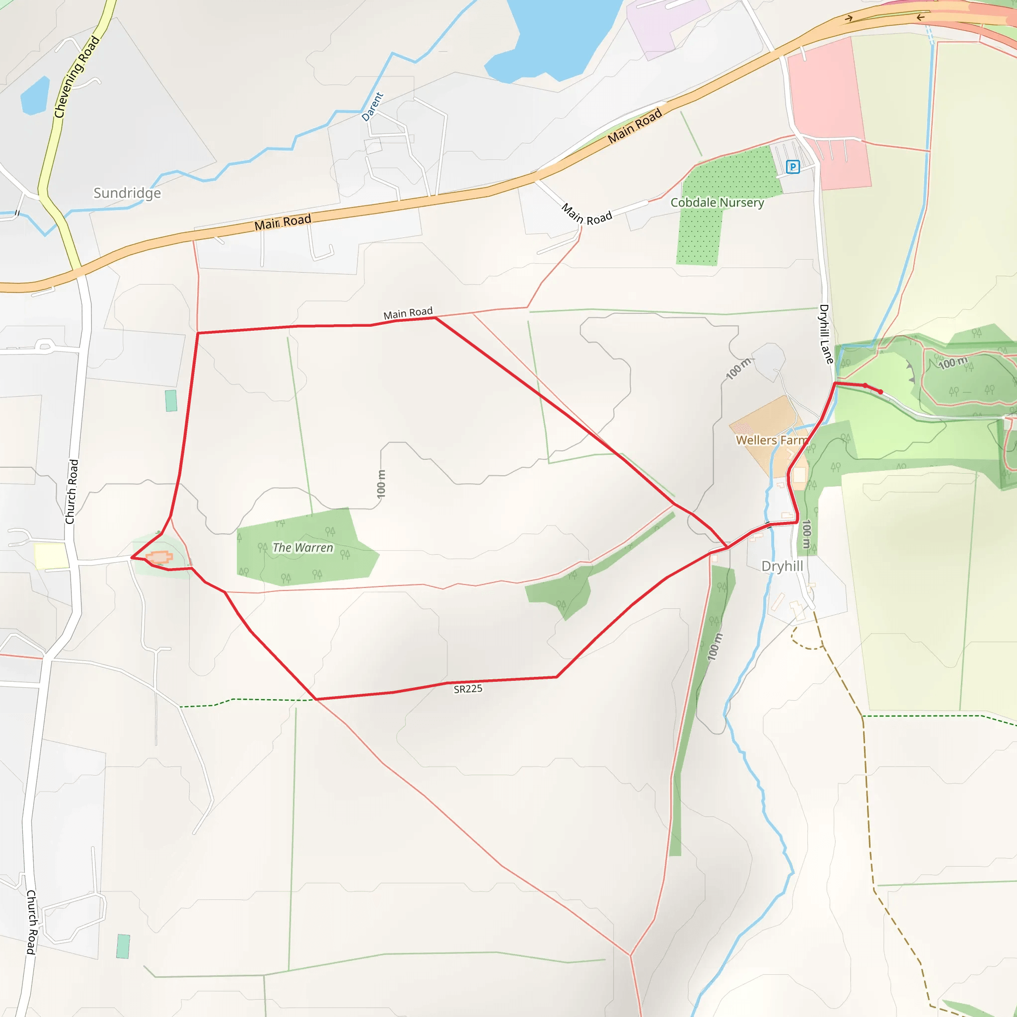 St Mary's Church Loop - Sundridge mobile static map