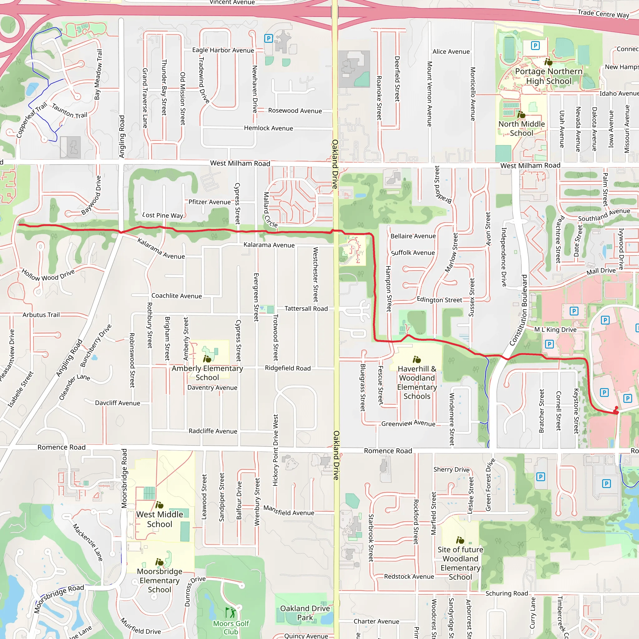 Portage Way mobile static map