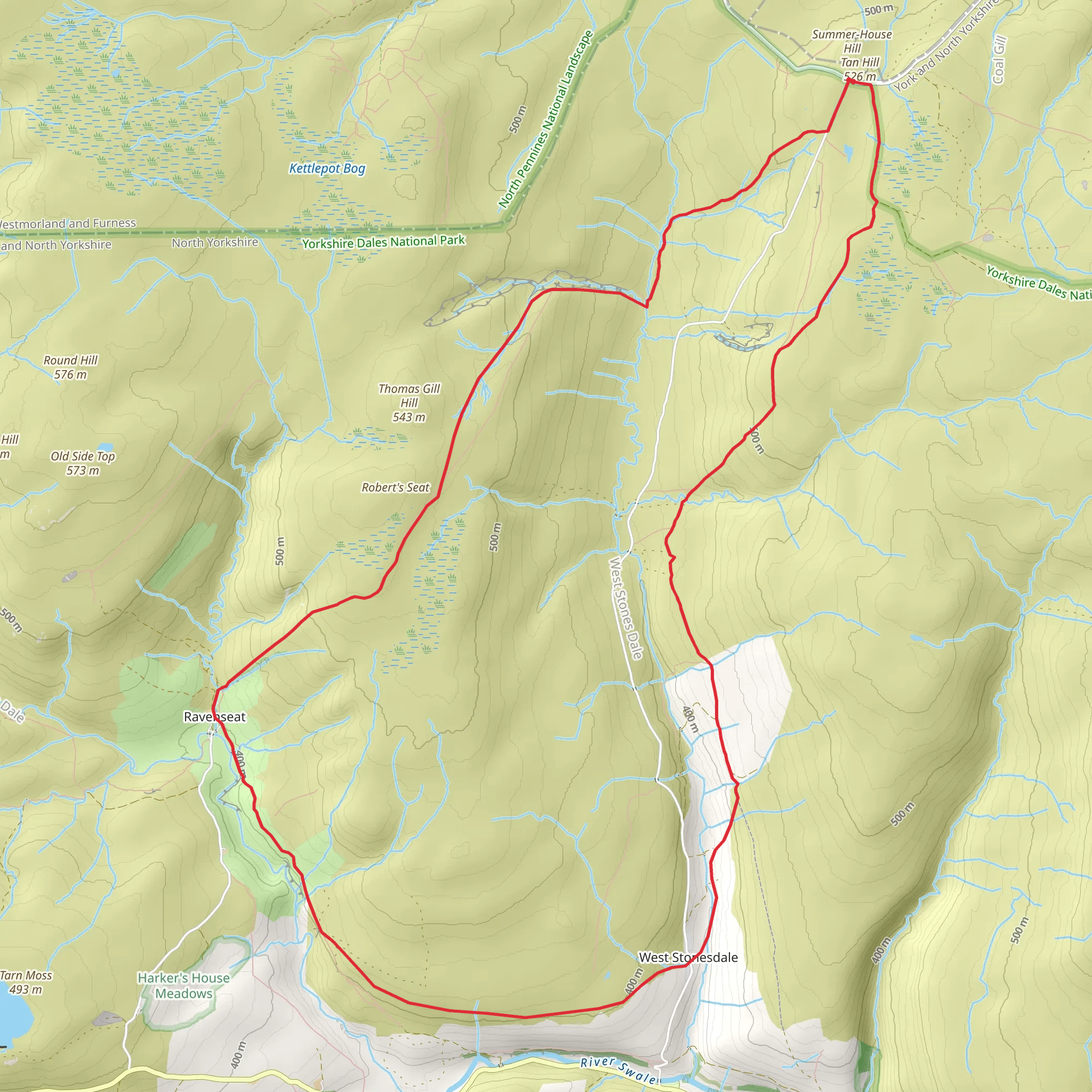 Thomas Gill and Ravenseat from Tan Hill mobile static map