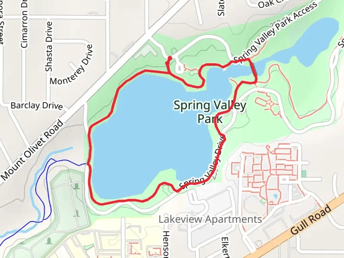 An image depicting the trail Spring Valley Lake Loop and its surrounding area.