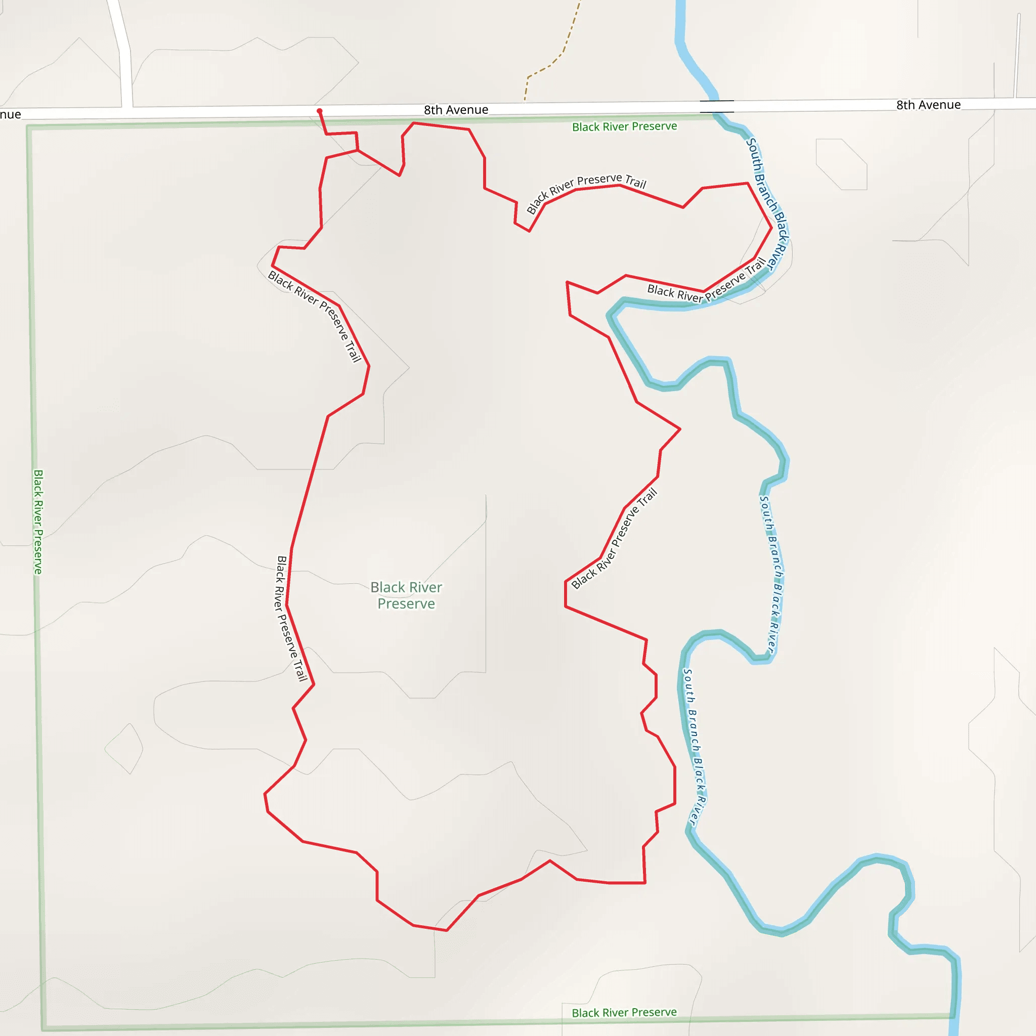 Black River Preserve Loop Trail mobile static map