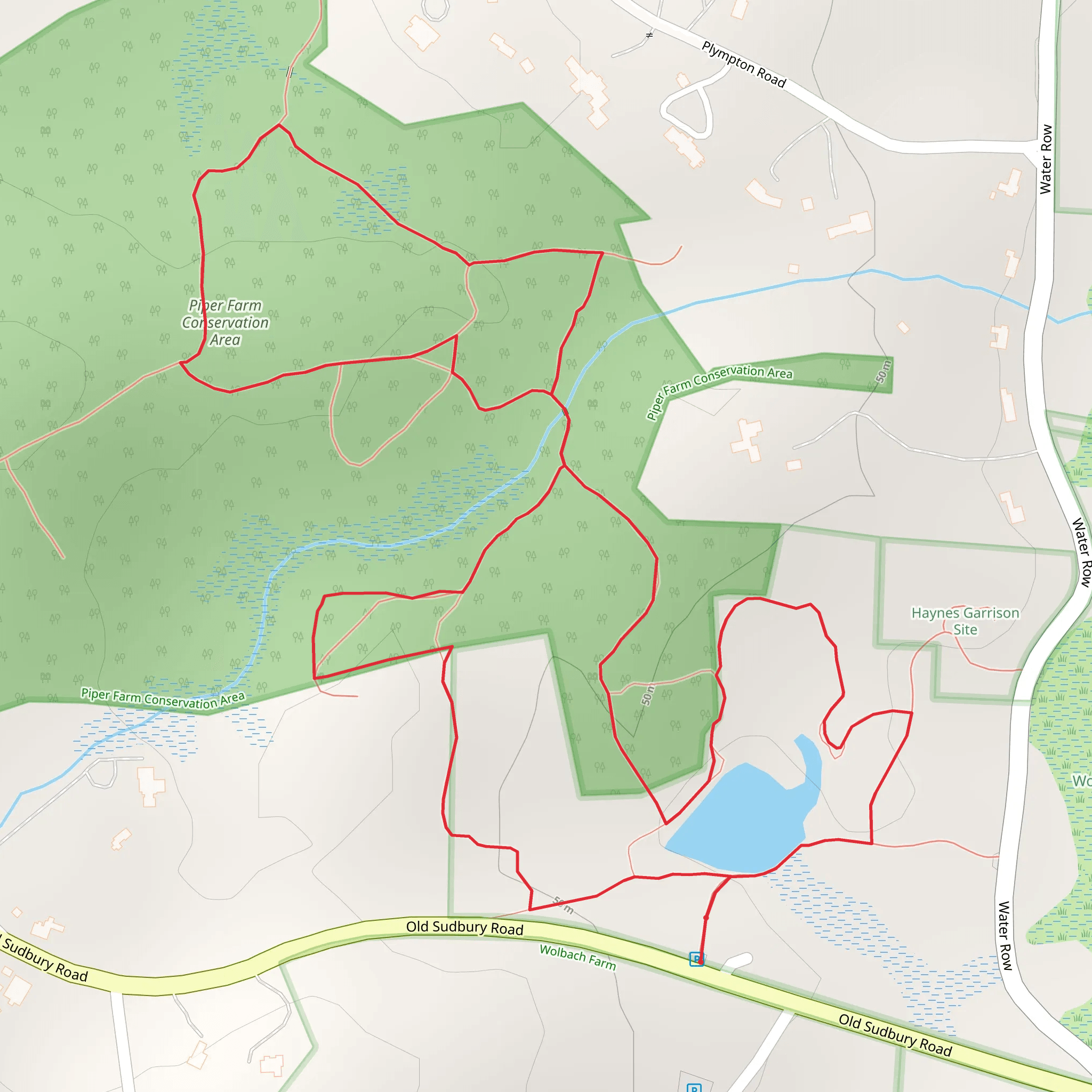 Piper Farm Conservation Area Loop mobile static map