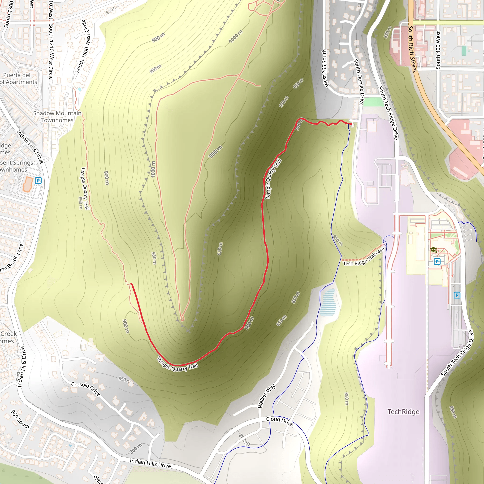Temple Quarry Trail mobile static map