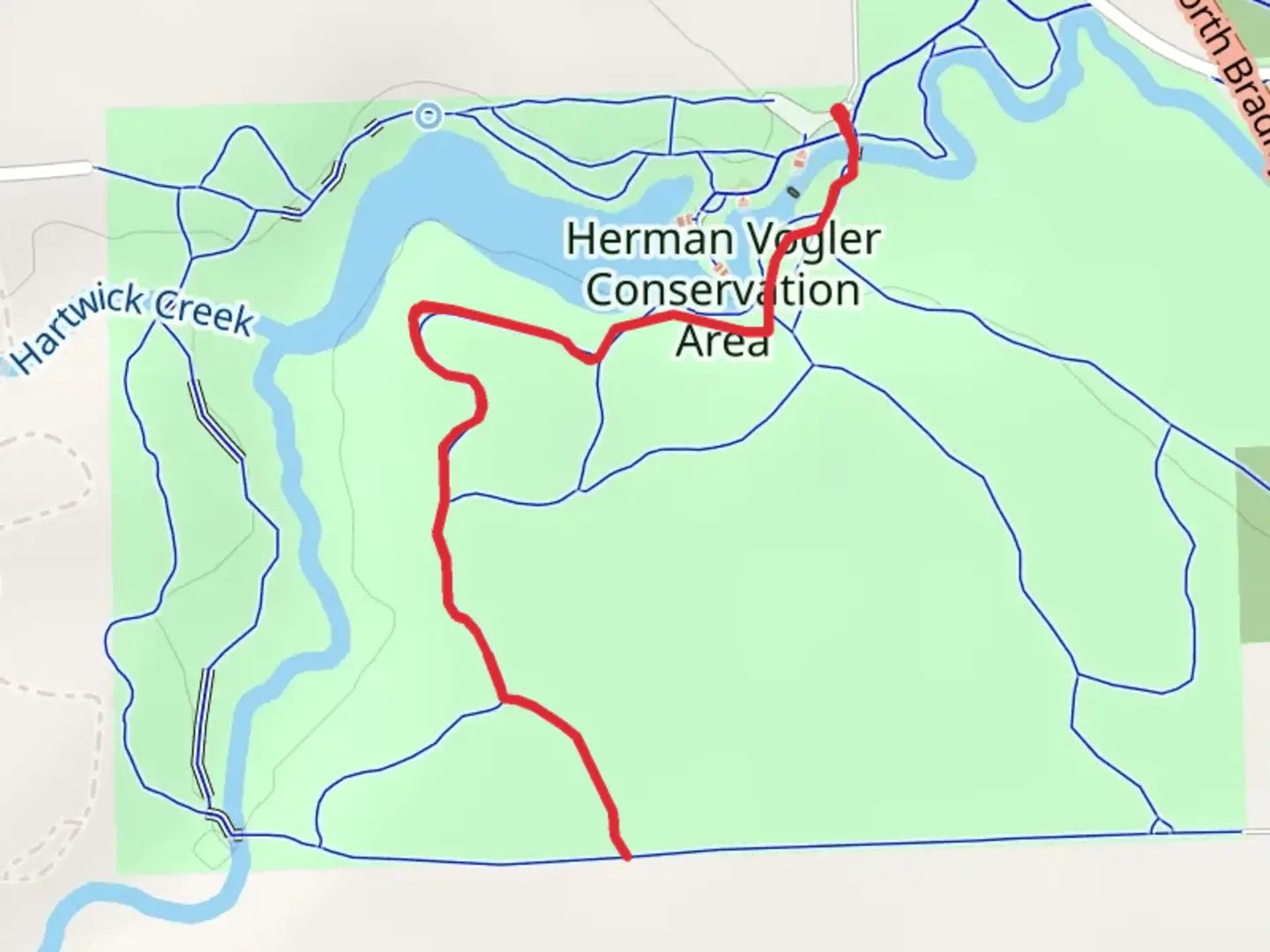An image depicting the trail Herman Vogler Conservation Area Trail and its surrounding area.