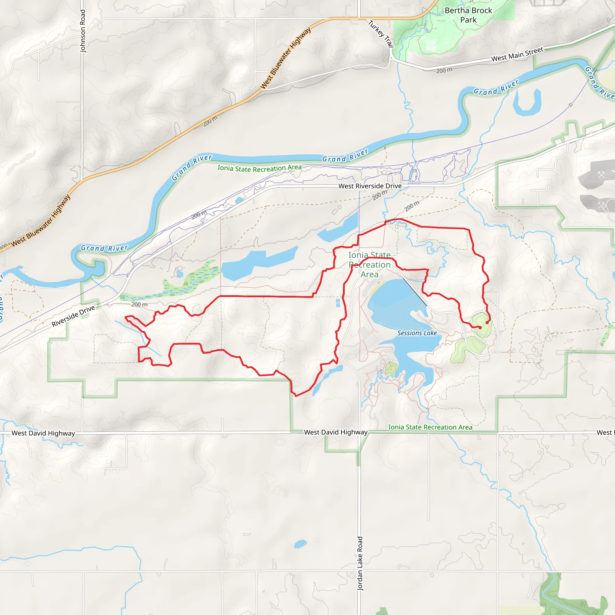 Ionia State Recreation Area Loop mobile static map
