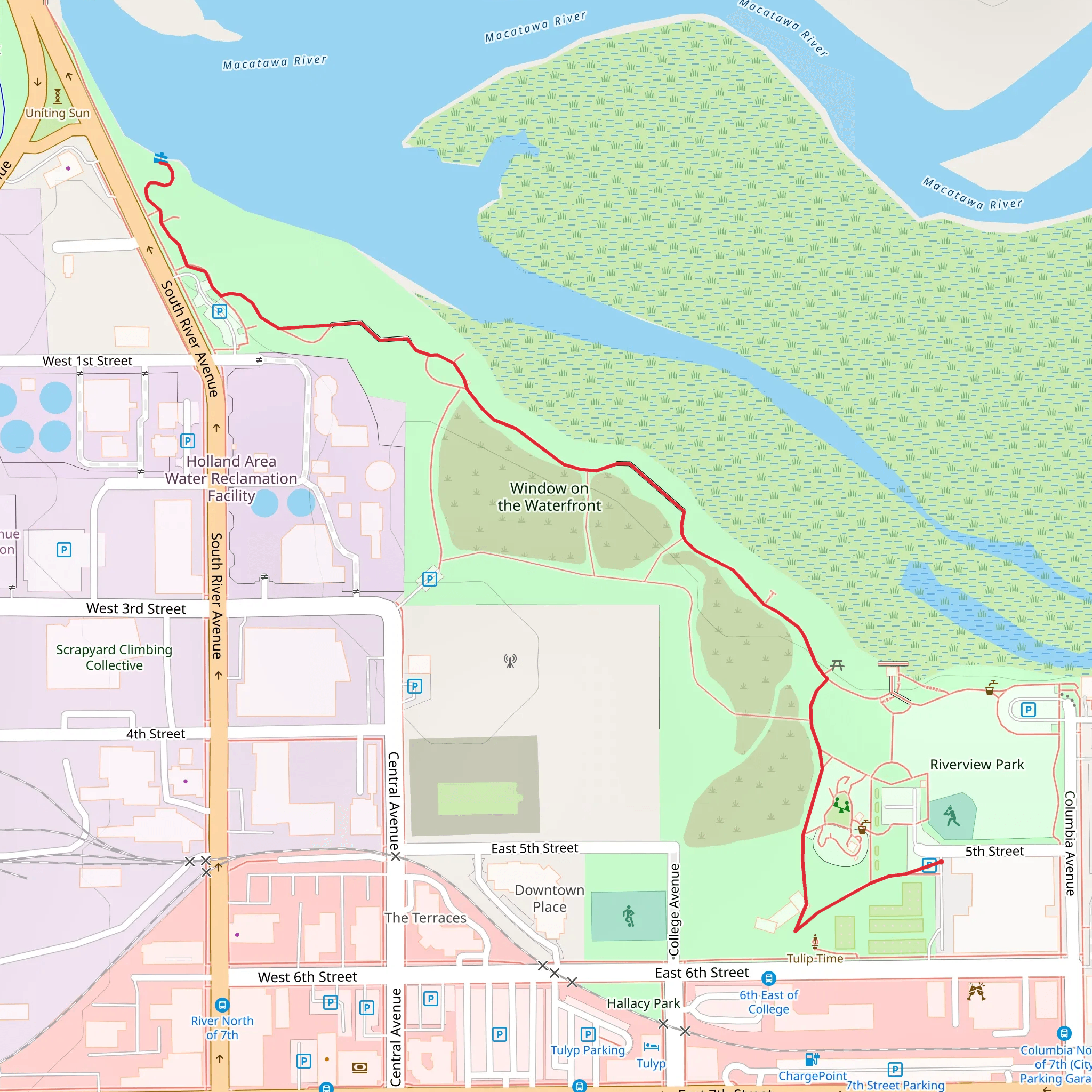Riverview Park Walk mobile static map