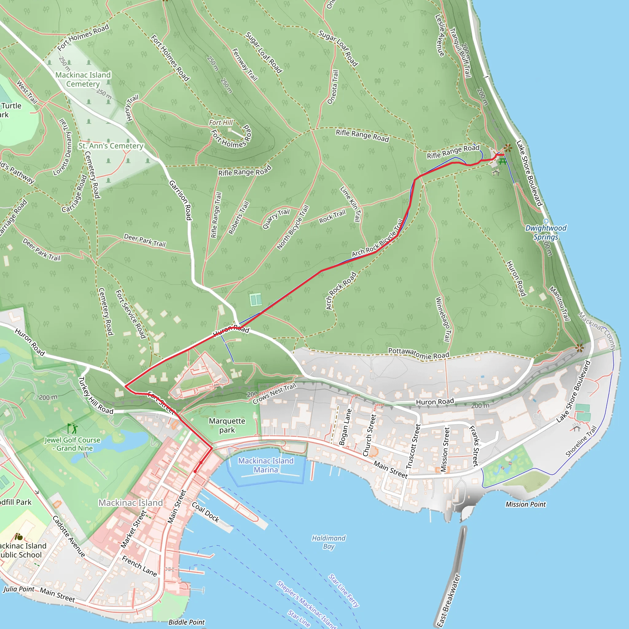 Arch Rock Trail mobile static map