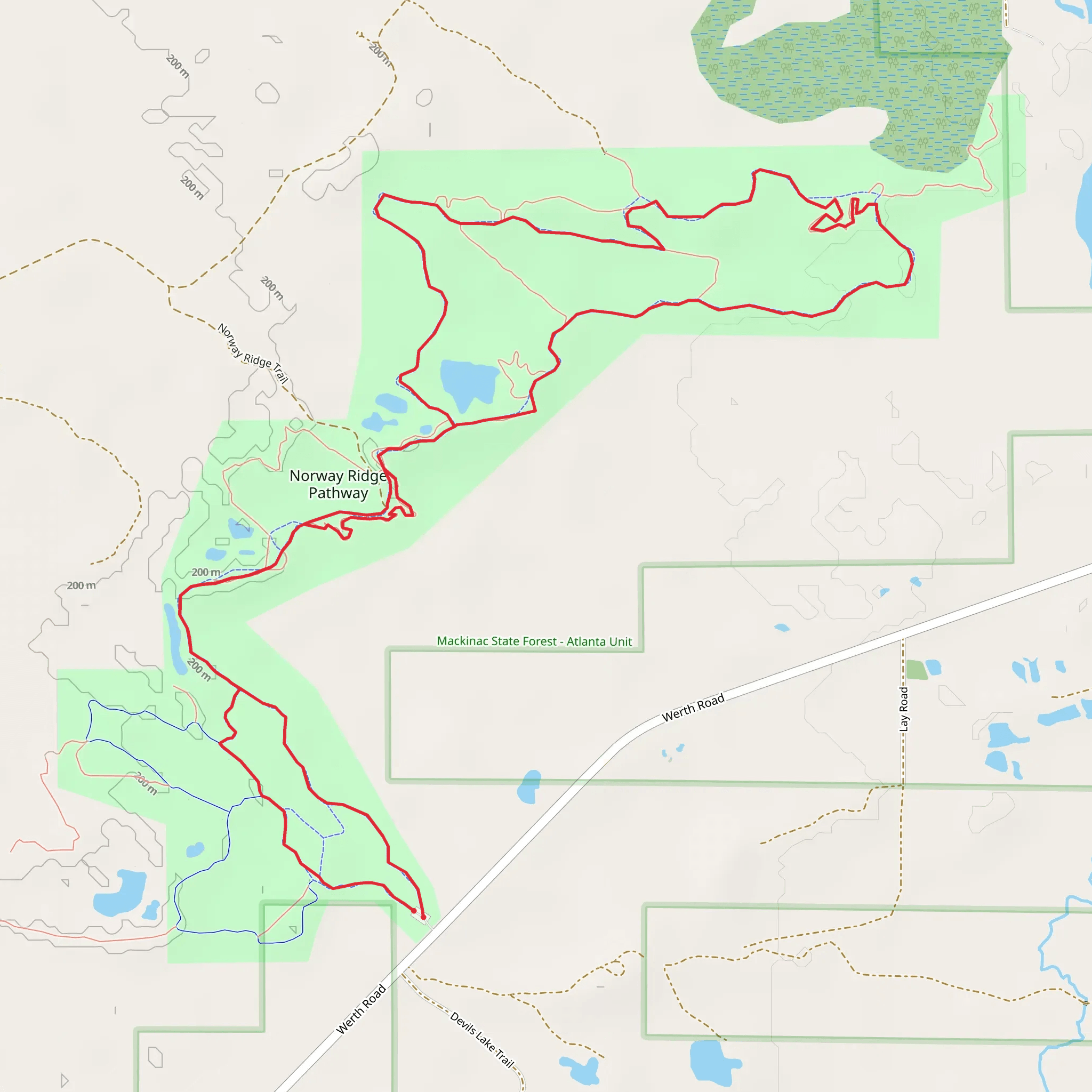 Norway Ridge Pathway Loop mobile static map