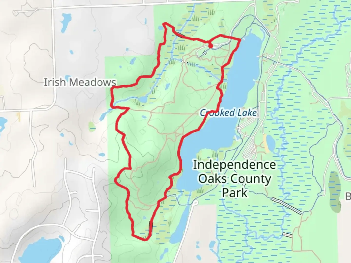 An image depicting the trail C - Springlake and E - Ted Gray Loop Trail and its surrounding area.