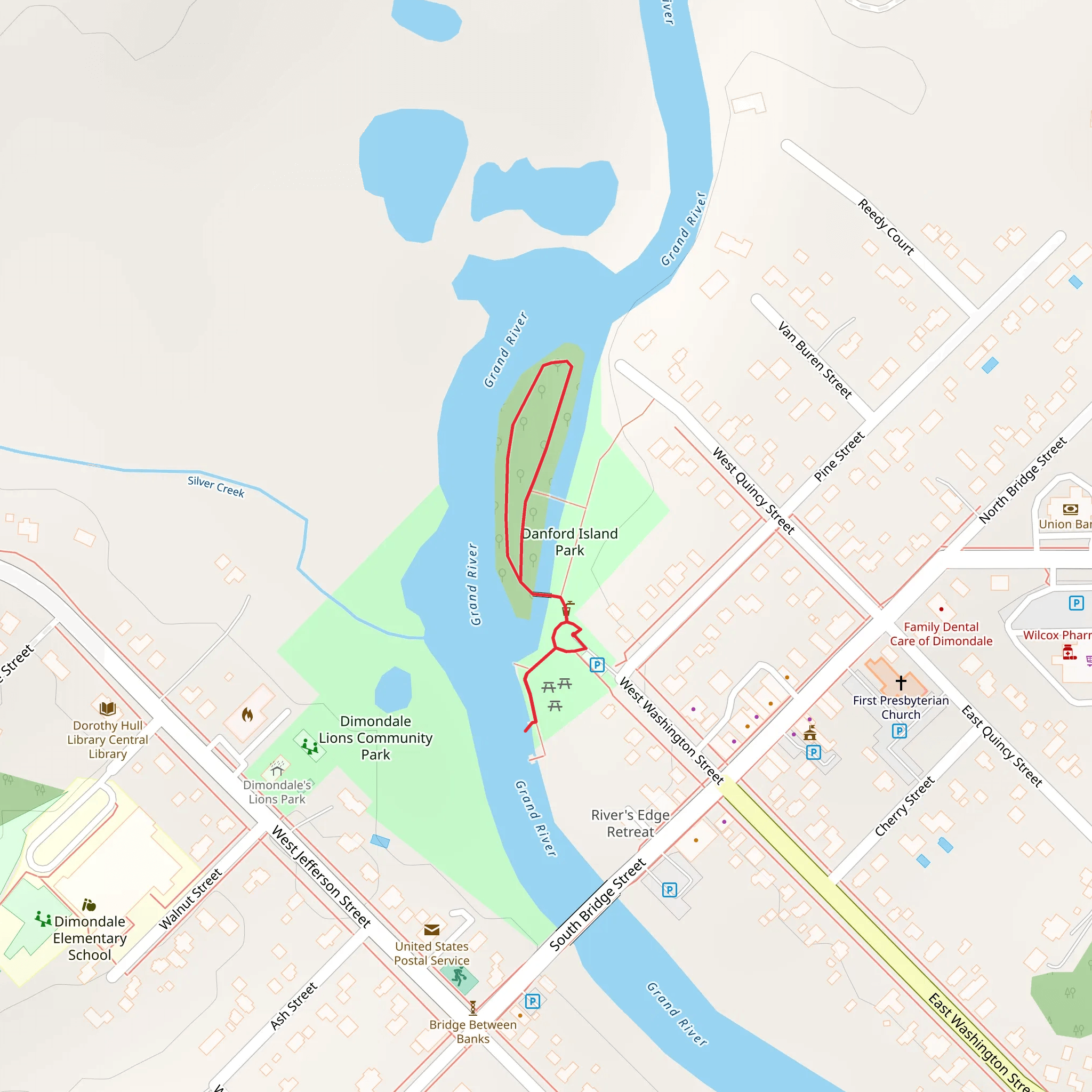 Danford Island Park Loop mobile static map