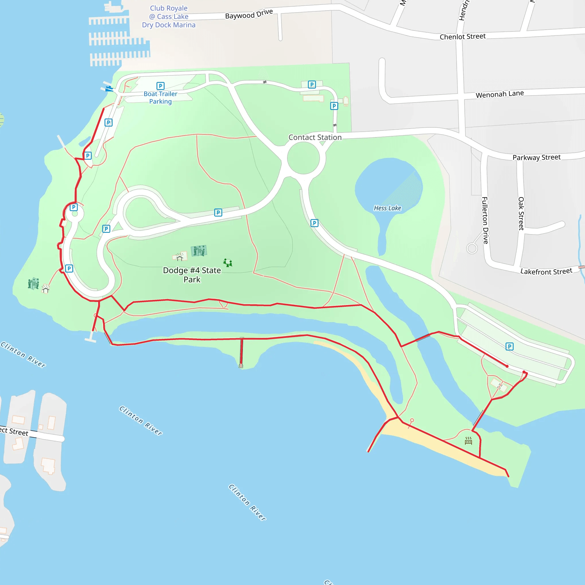 Hess Lake and Cass Lake Northside Loop mobile static map