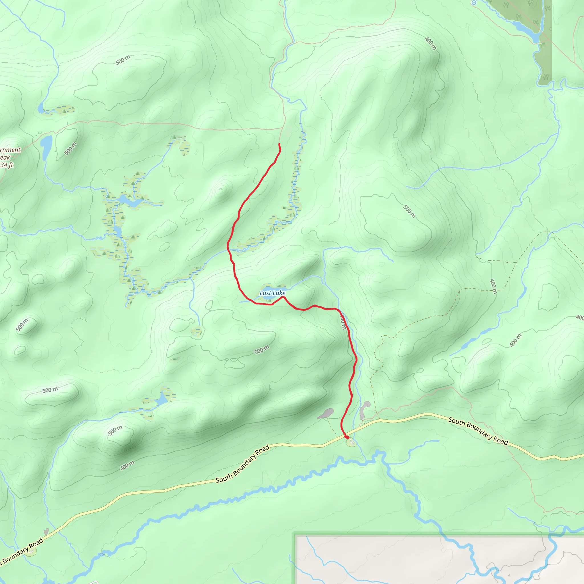 Lost Lake via Lost Lake Trail mobile static map